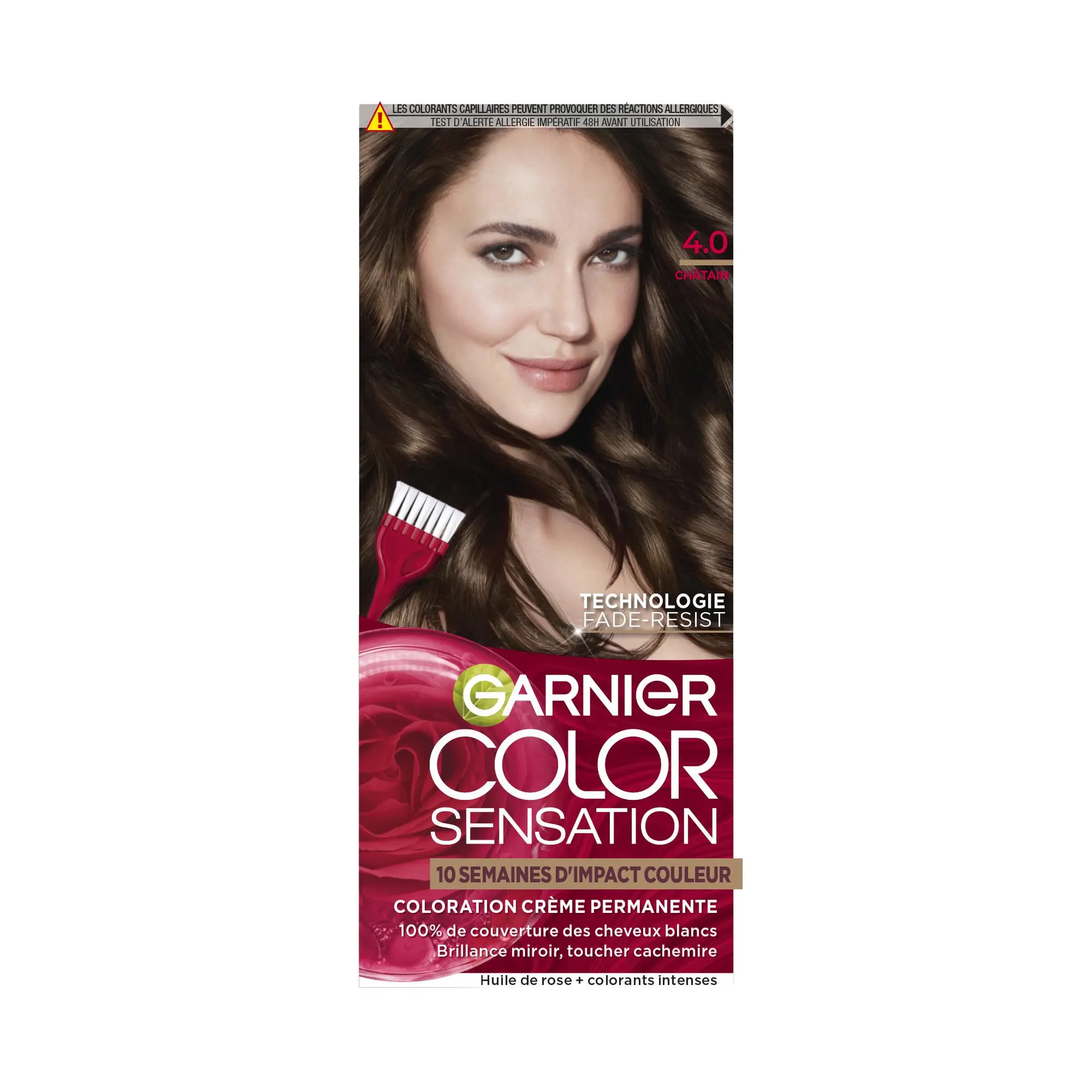 GARNIER Color sensation coloration crème permanente 4.0 châtain