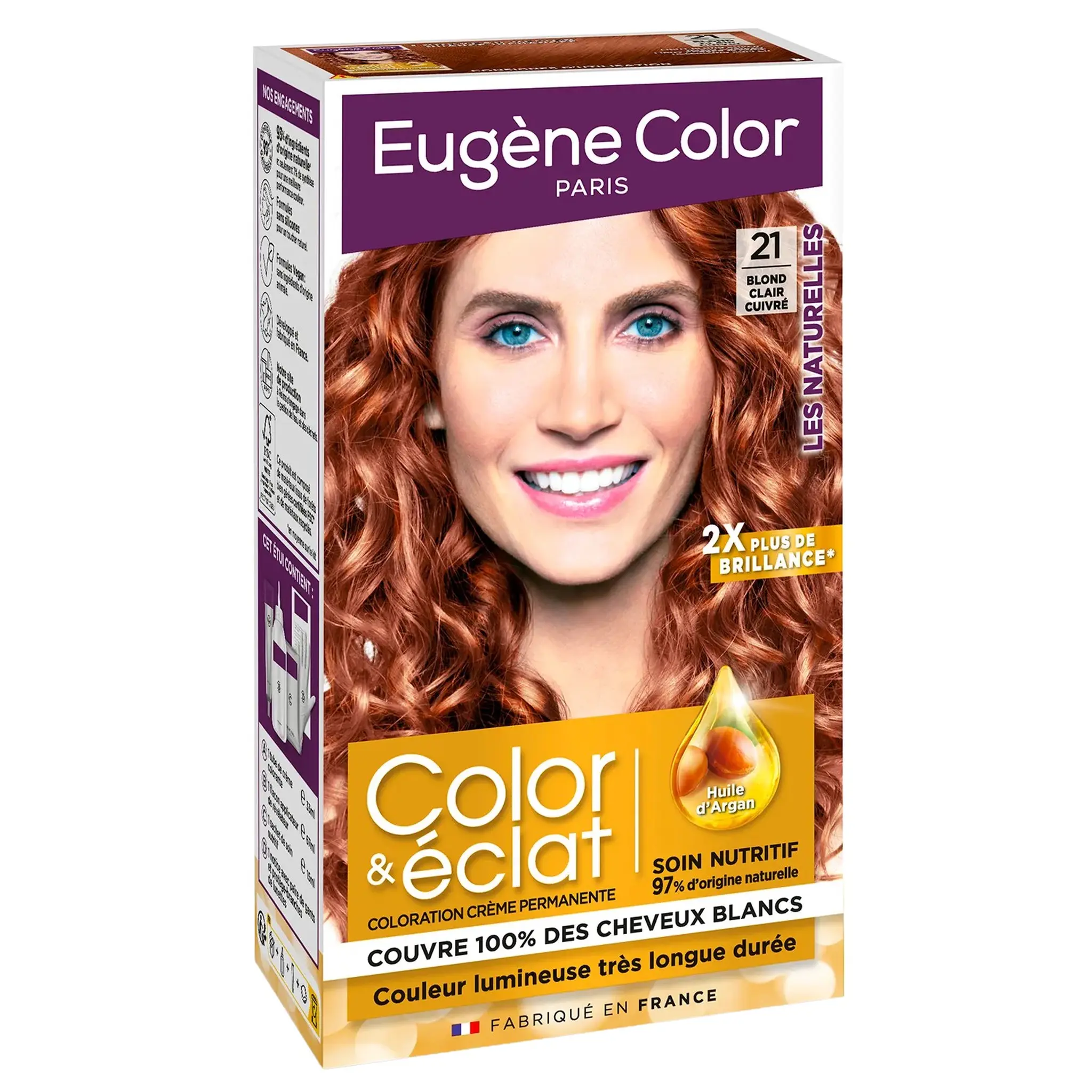 EUGENE COLOR Color & éclat Coloration crème permanent 21 blond clair cuivré