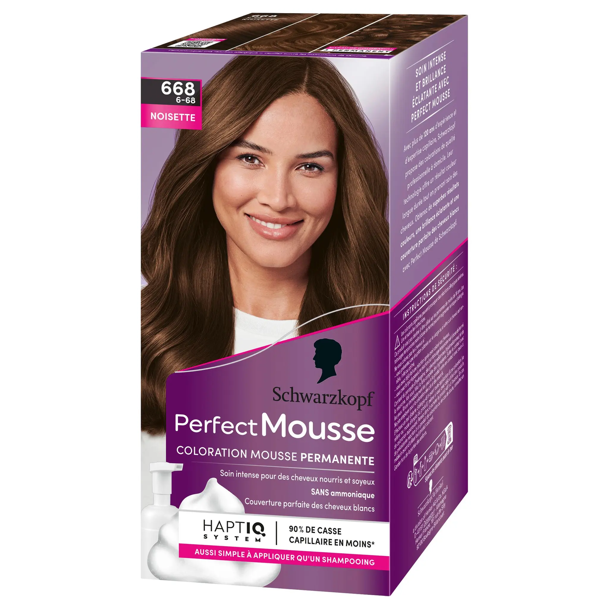 SCHWARZKOPF Perfect mousse coloration mousse permanente 668 noisette