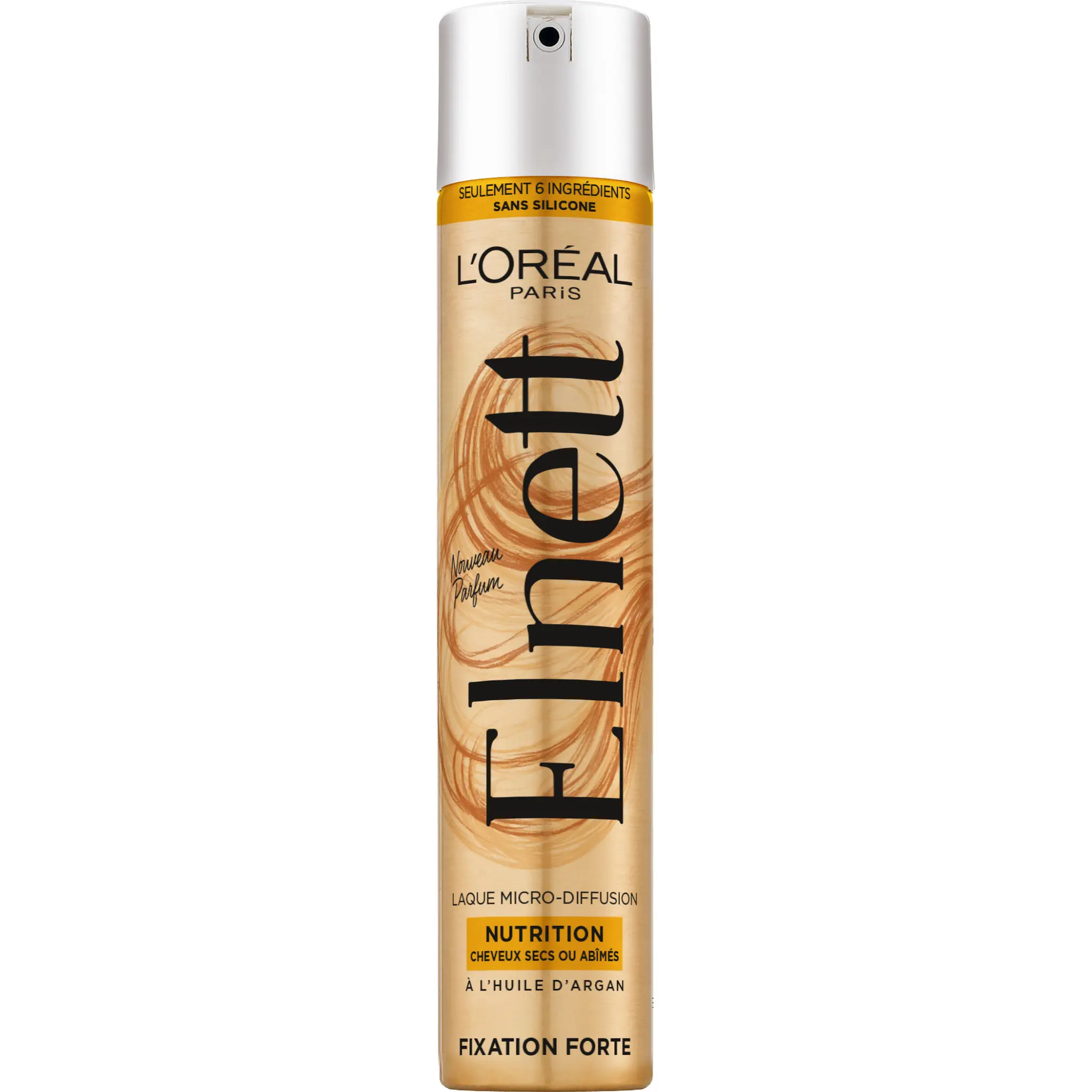 L'OREAL Elnett Laque micro-diffusion fixation forte nutrition cheveux secs et abîmés à l'huile d'argan