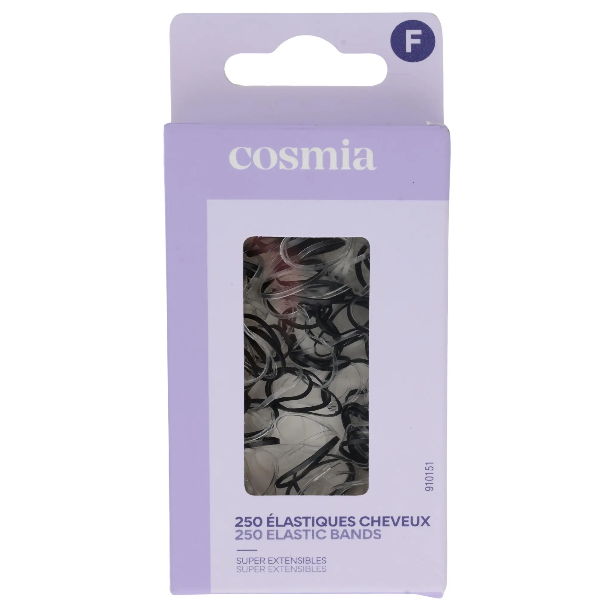 COSMIA Minis élastiques pour cheveux noirs et transparents