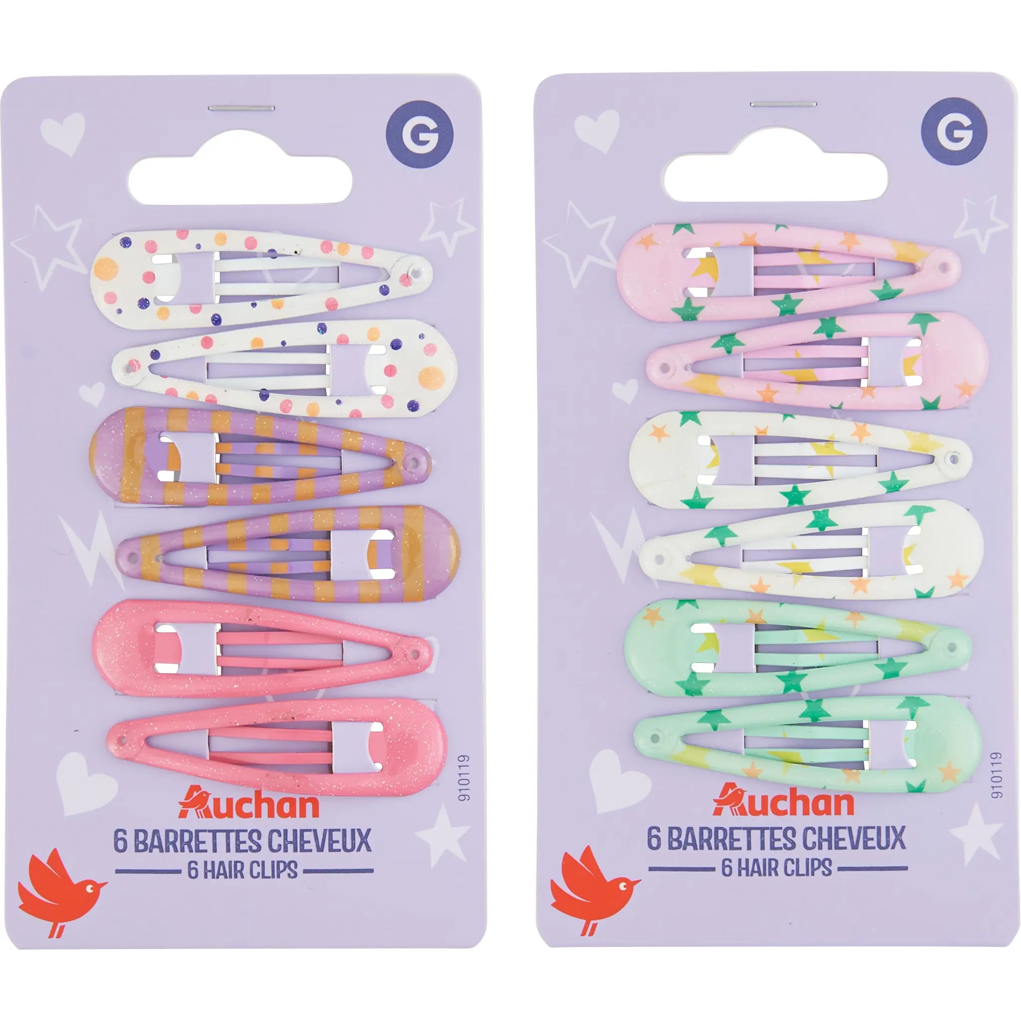 AUCHAN Barrettes cheveux enfants