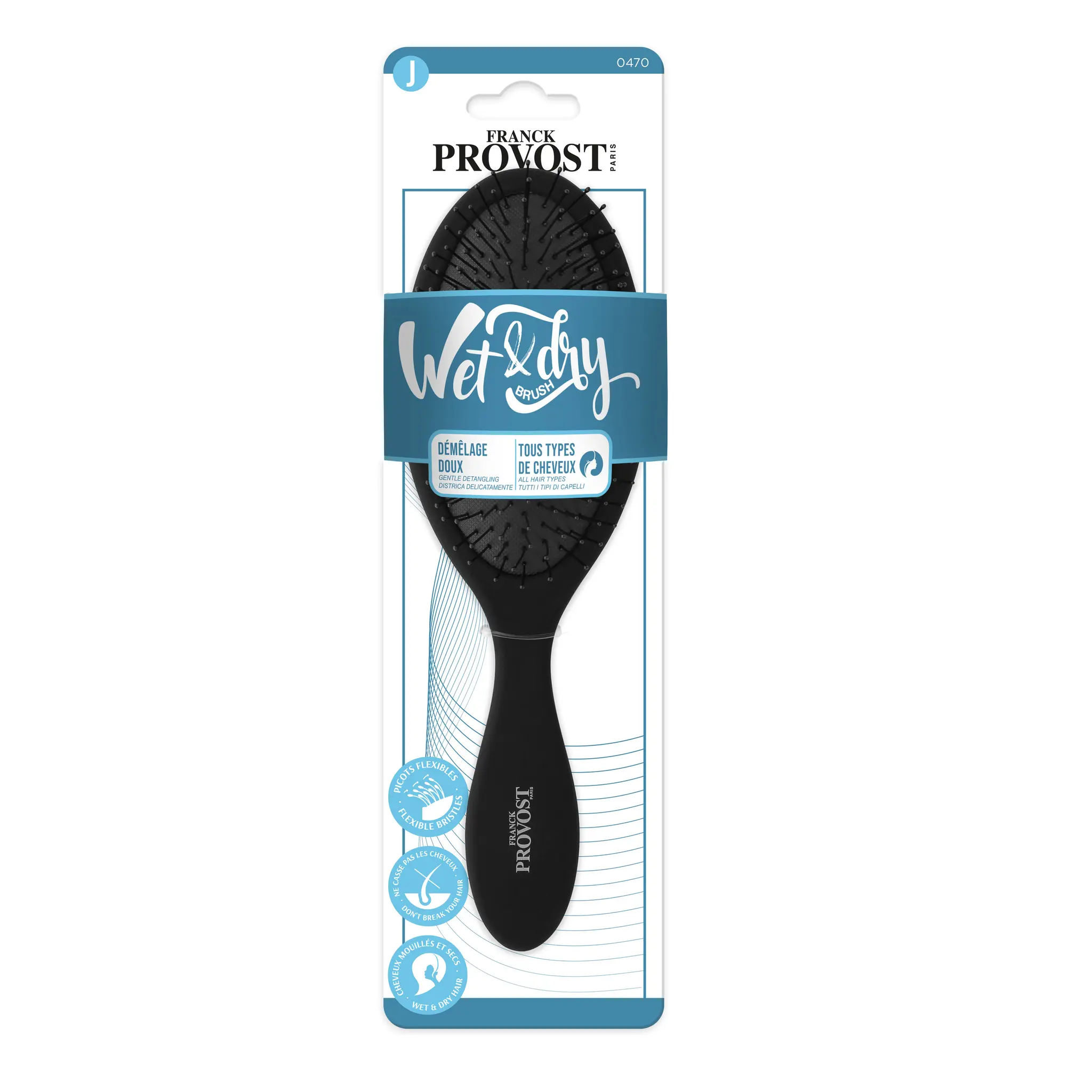 FRANCK PROVOST Wet & dry Brosse à cheveux démêlage doux tous types de cheveux