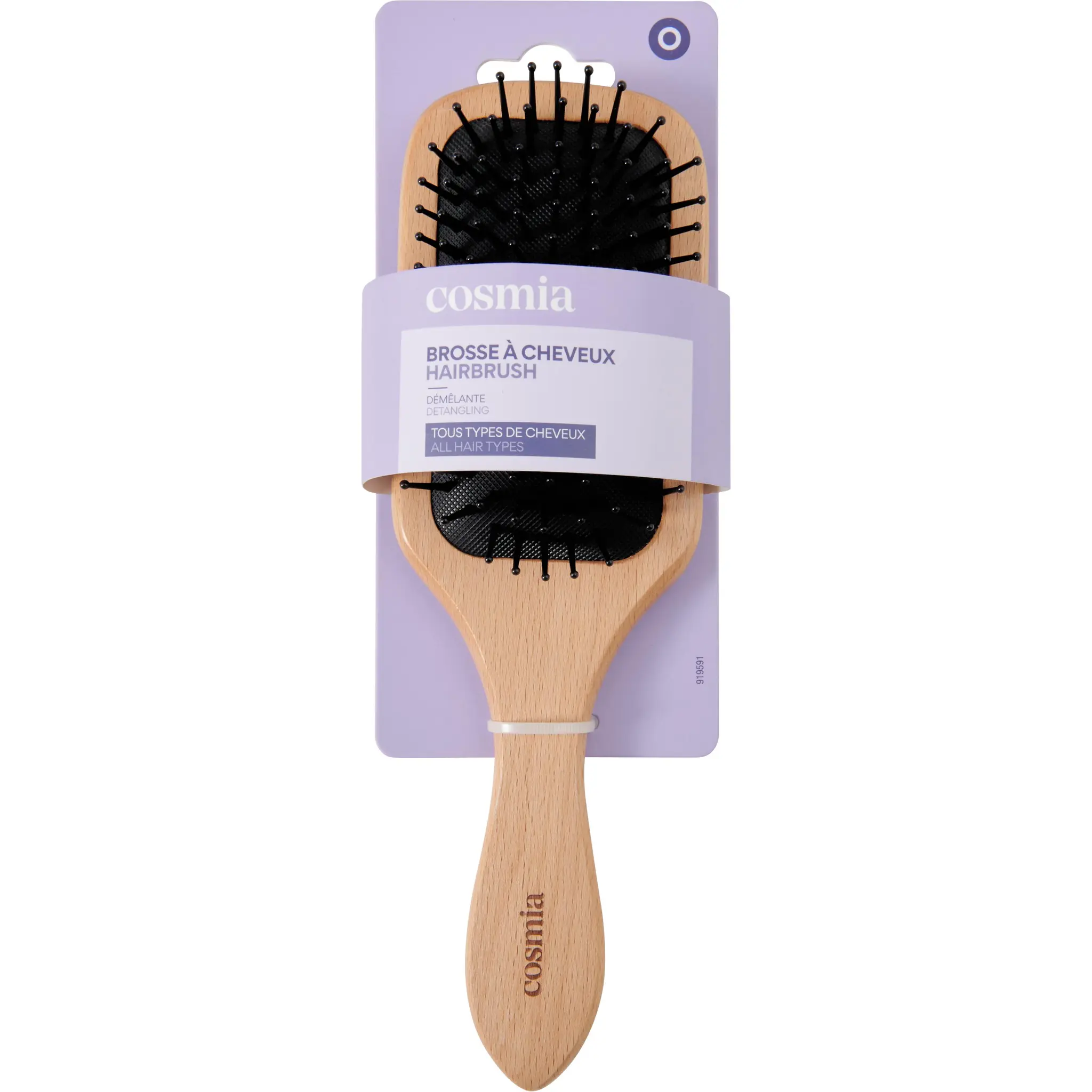 COSMIA Brosse à cheveux bois tous types de cheveux