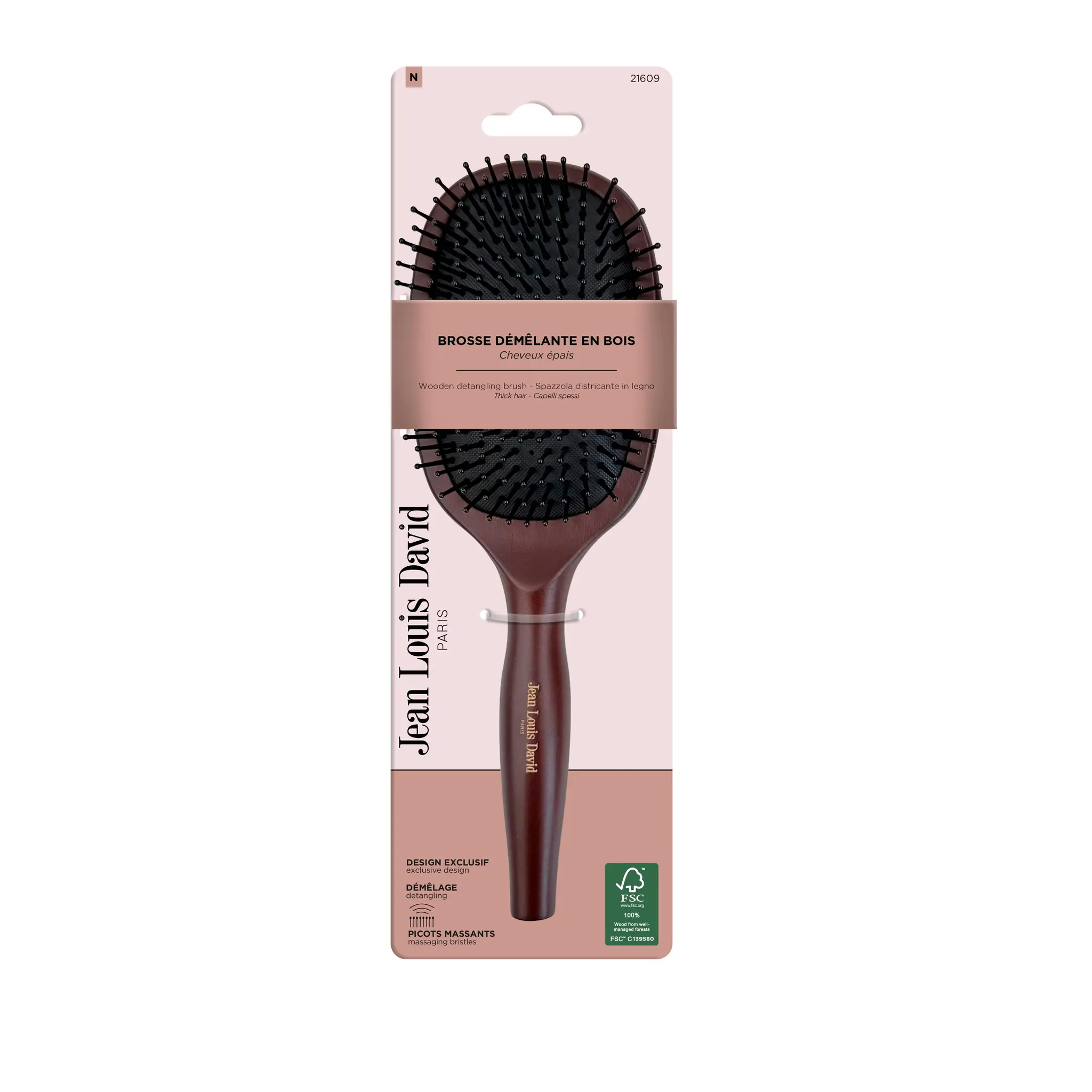 JEAN LOUIS DAVID Brosse paddle démêlante bois