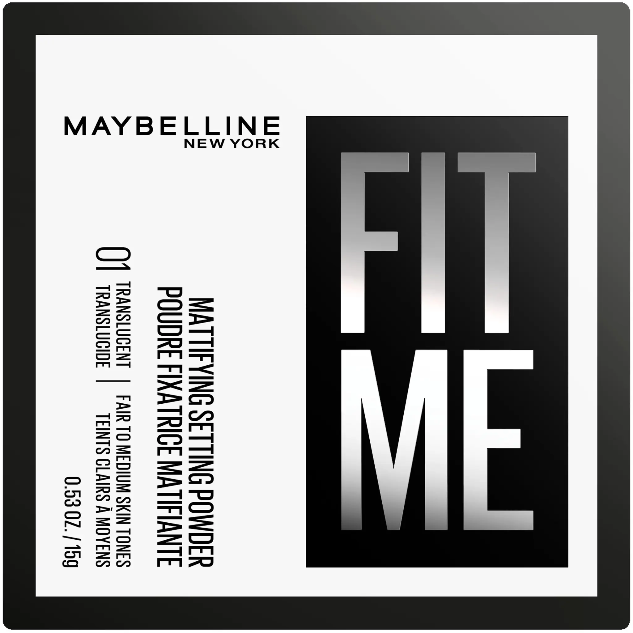 MAYBELLINE Fit Me Poudre fixatrice matifiante 01 translucide teints clairs à moyens