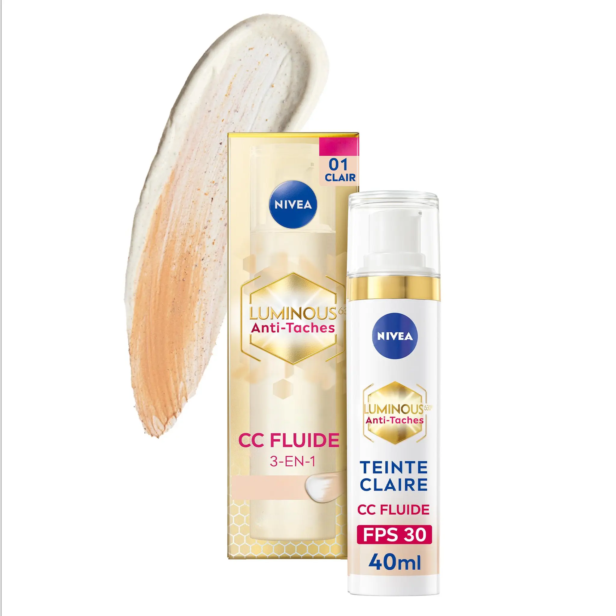 NIVEA Luminous 630 CC crèmes fluides anti-tâches FPS 30 teinte claire