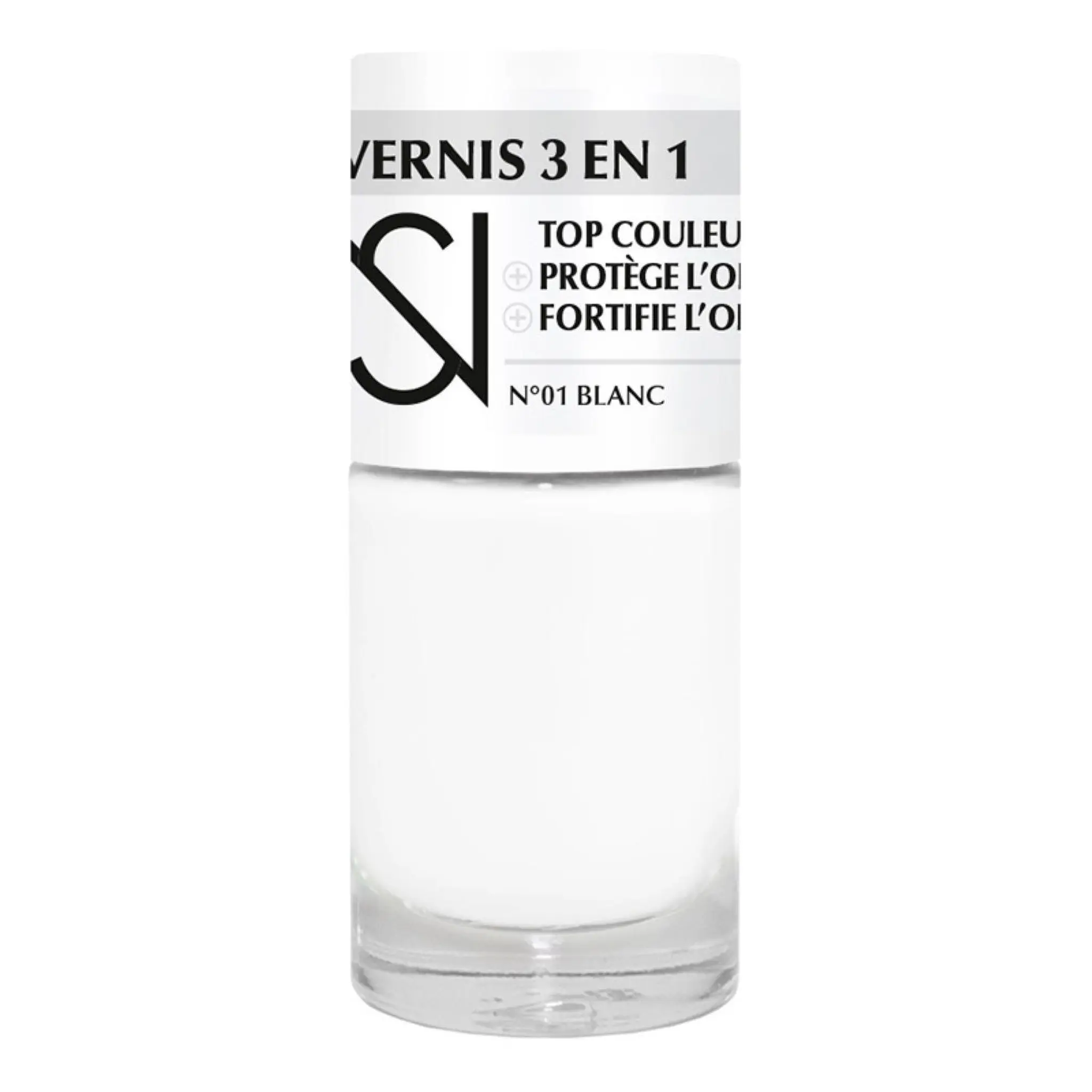 NS Vernis à ongles 3 en 1 01 blanc