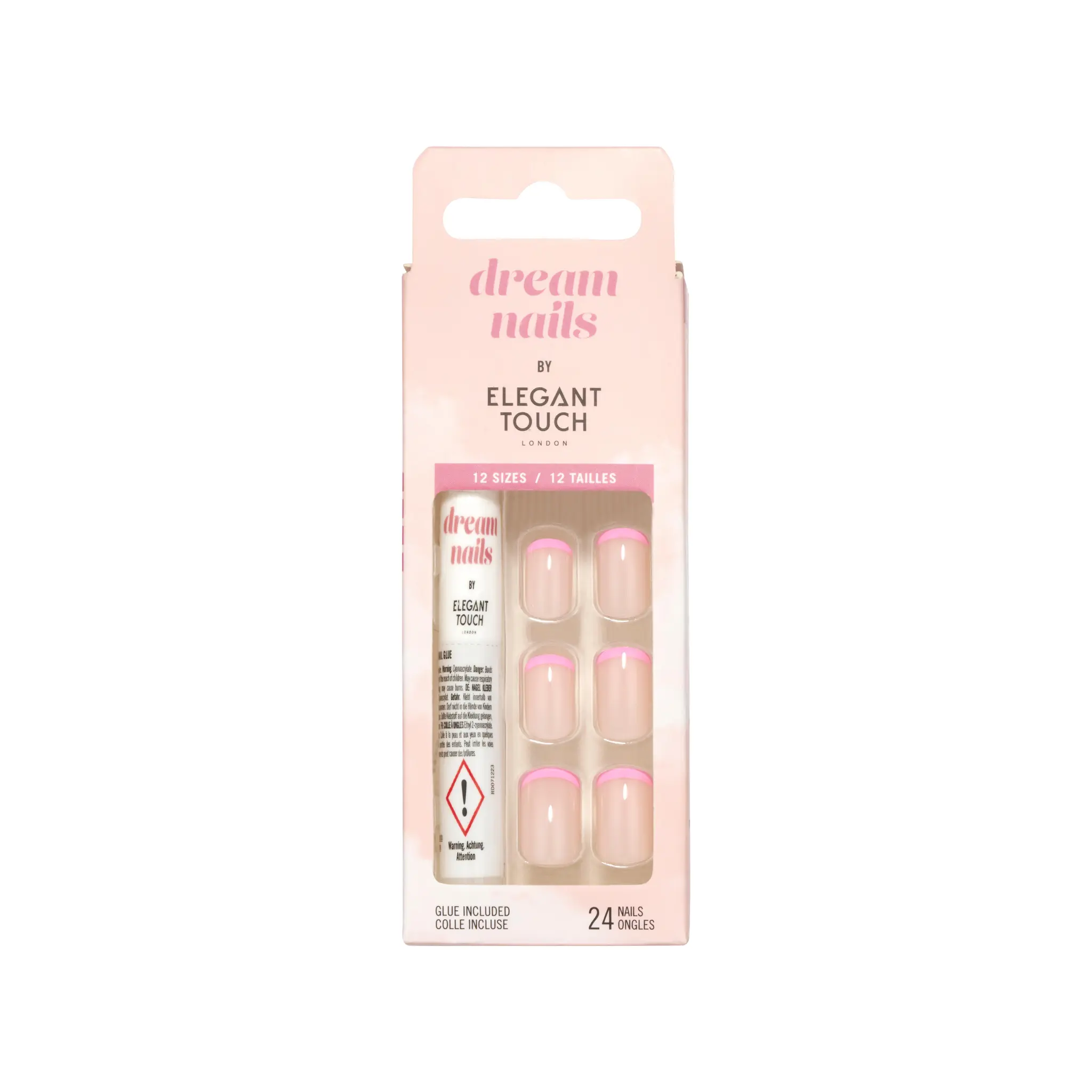 ELEGANT TOUCH Dream Nails Faux ongles pink tips