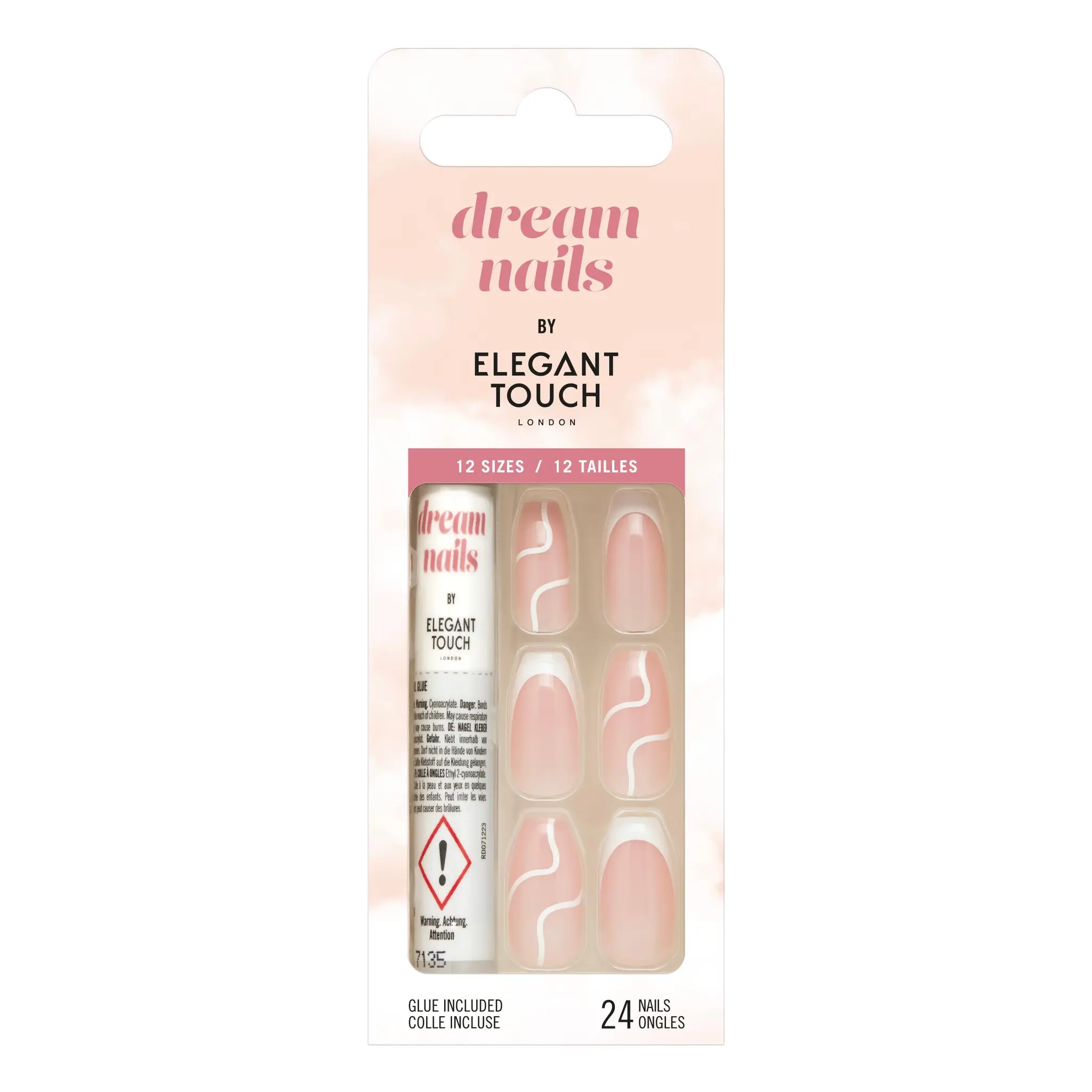ELEGANT TOUCH Dream Nails Faux ongles white swirls