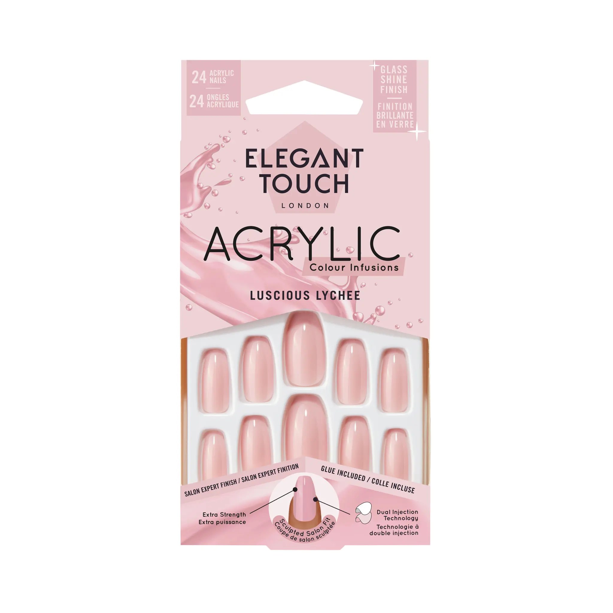 ELEGANT TOUCH Acrylic Colour Infusions Faux ongles luscious lychee