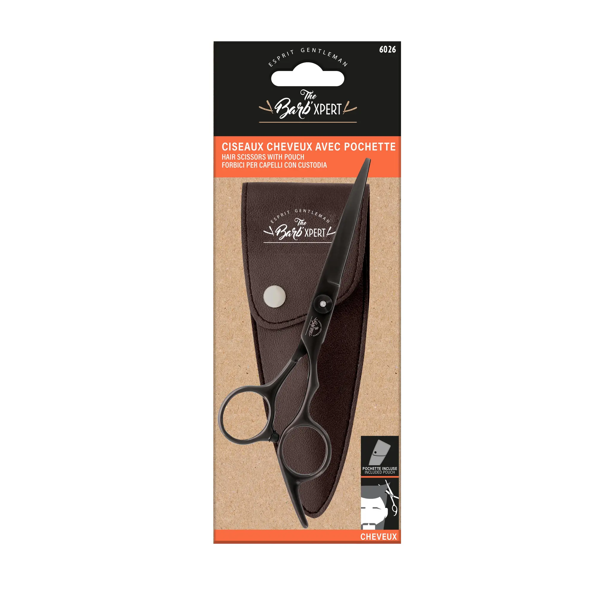 THE BARB'XPERT Ciseaux cheveux avec pochette