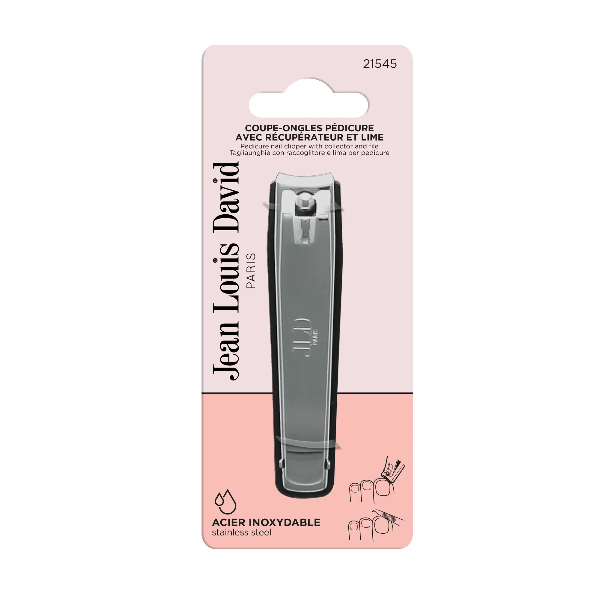 JEAN LOUIS DAVID Coupe-ongles pédicure avec récupérateur et lime