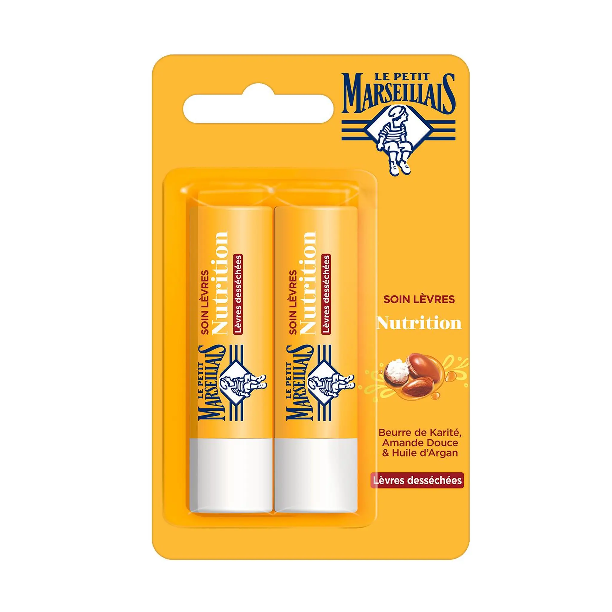LE PETIT MARSEILLAIS Baume à lèvres soin hydratant nutrition karité amande et argan lèvres desséchées