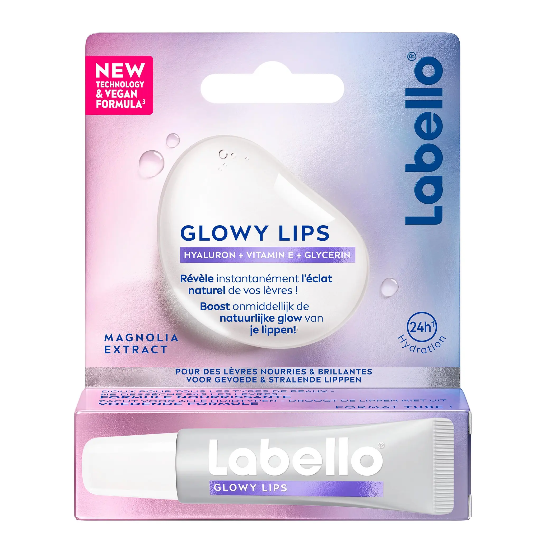 LABELLO Baume à lèvres glowy lips à l'hyaluron, vitamine E, Glycérine magnolia extract