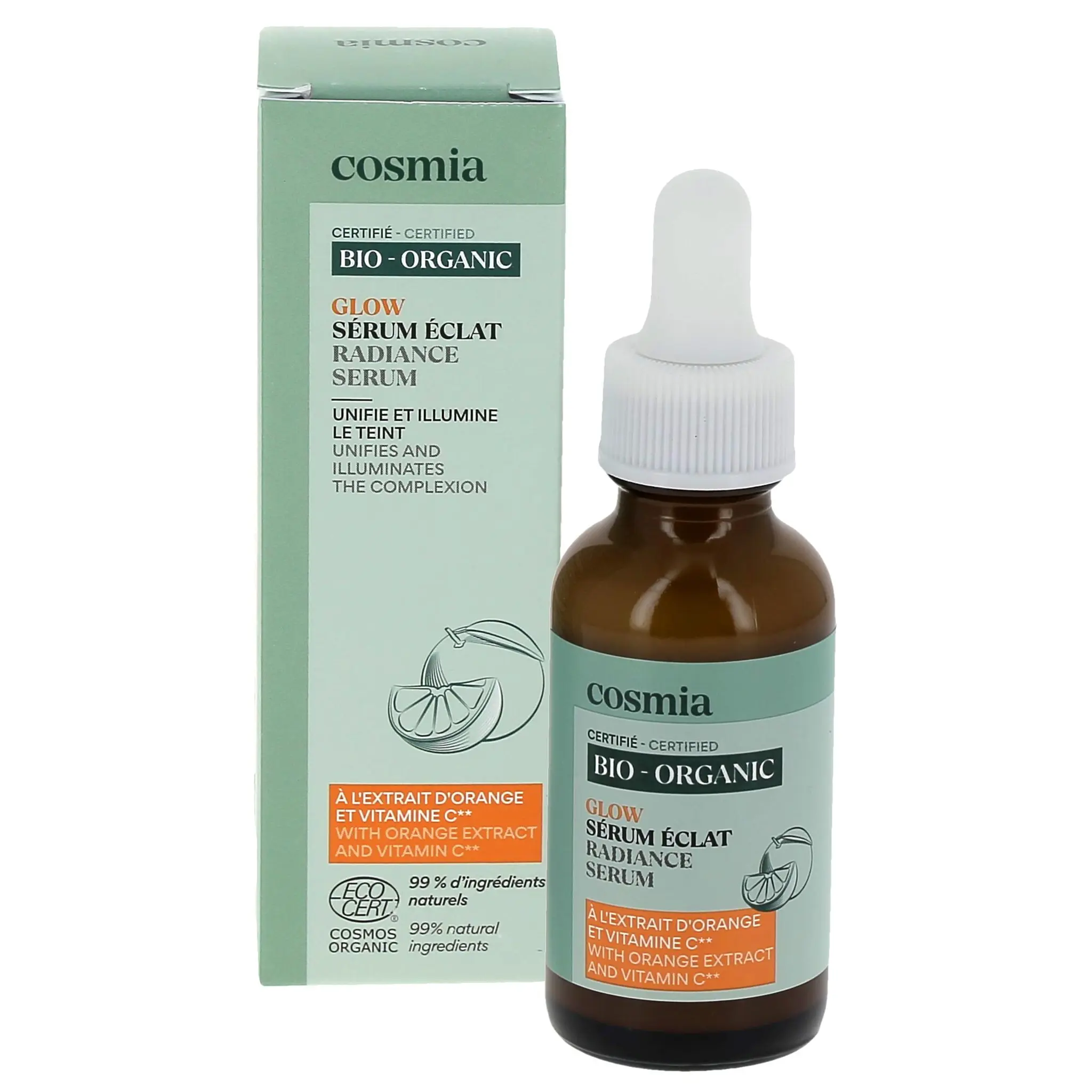 COSMIA BIO Glow Sérum visage bio à l'extrait d'orange et vitamine C