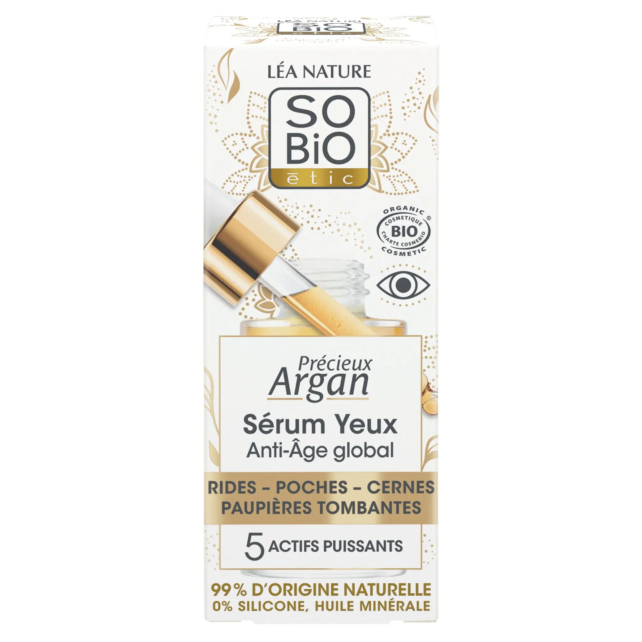 SO BIO ETIC Précieux Argan Sérum yeux anti-âge global rides poches cernes paupières tombantes