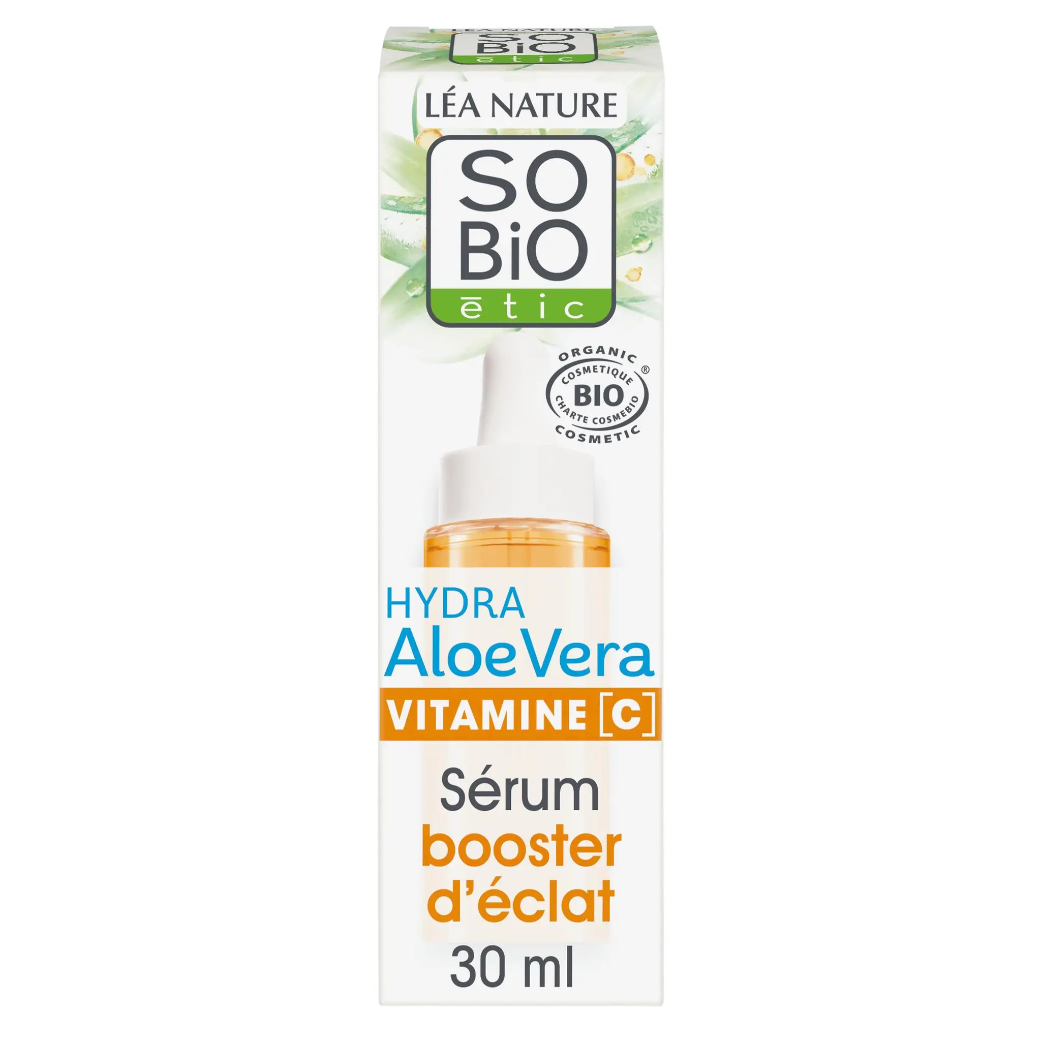 SO BIO ETIC Sérum booster d'éclat hydratant 24H à l'aloé véra, vitamine C et acide hyaluronique