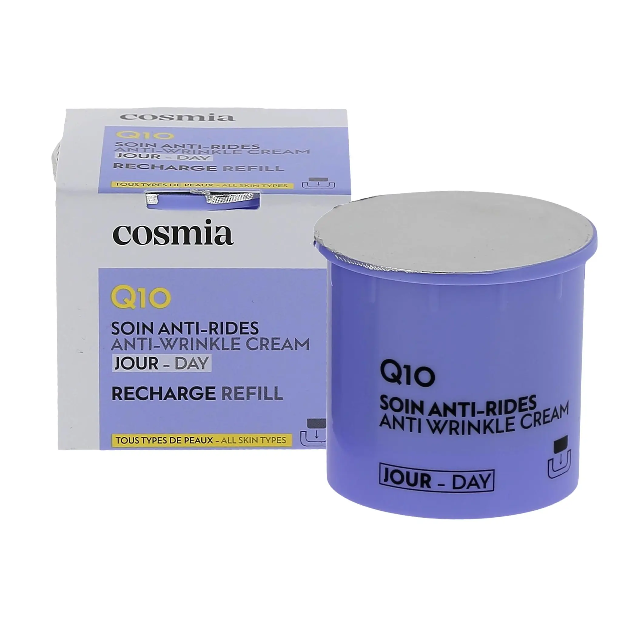 COSMIA Q10 Recharge crème de jour visage anti-rides tous types de peaux