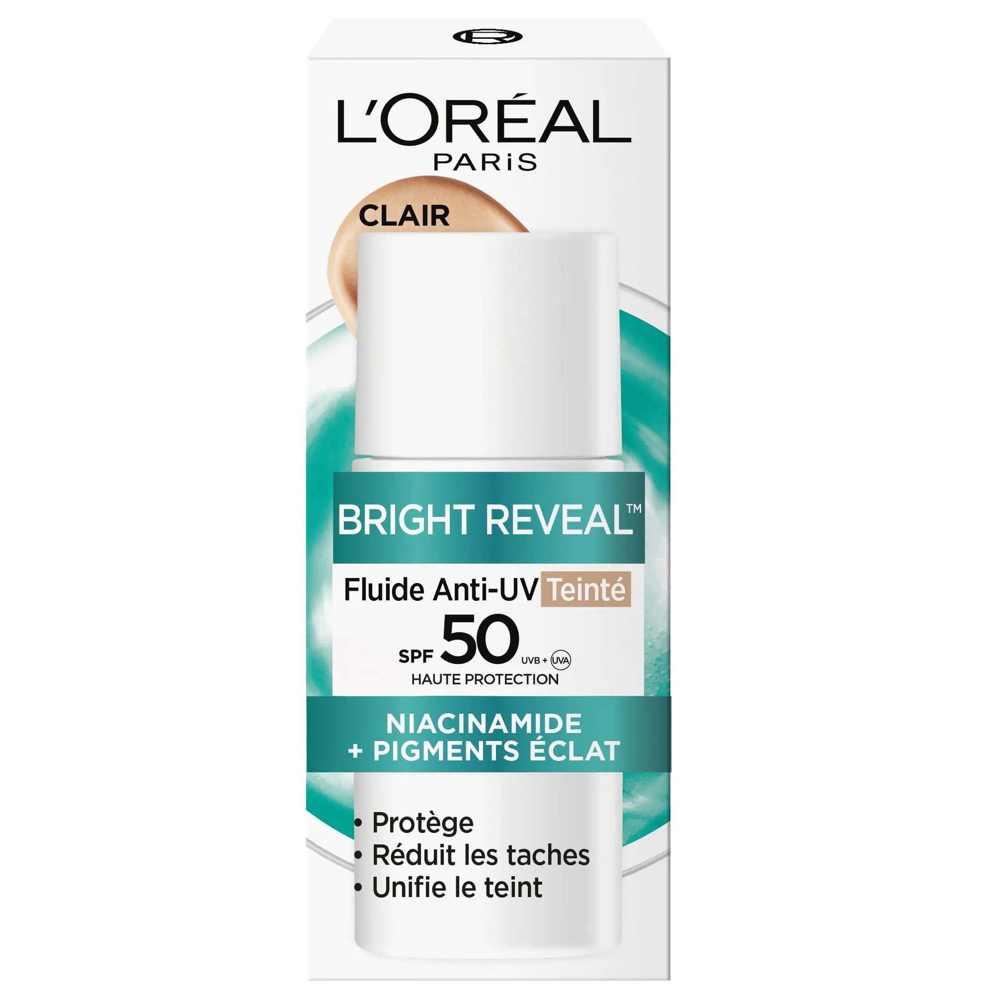 L'OREAL Bright Reveal Fluide visage anti-UV teinté clair SPF50