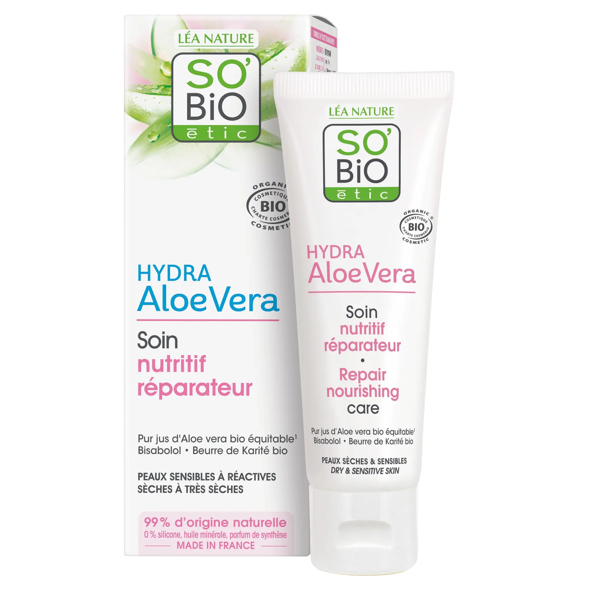 SO BIO ETIC Hydra Aloé Véra Soin nutritif réparateur bio peaux sèches et sensibles