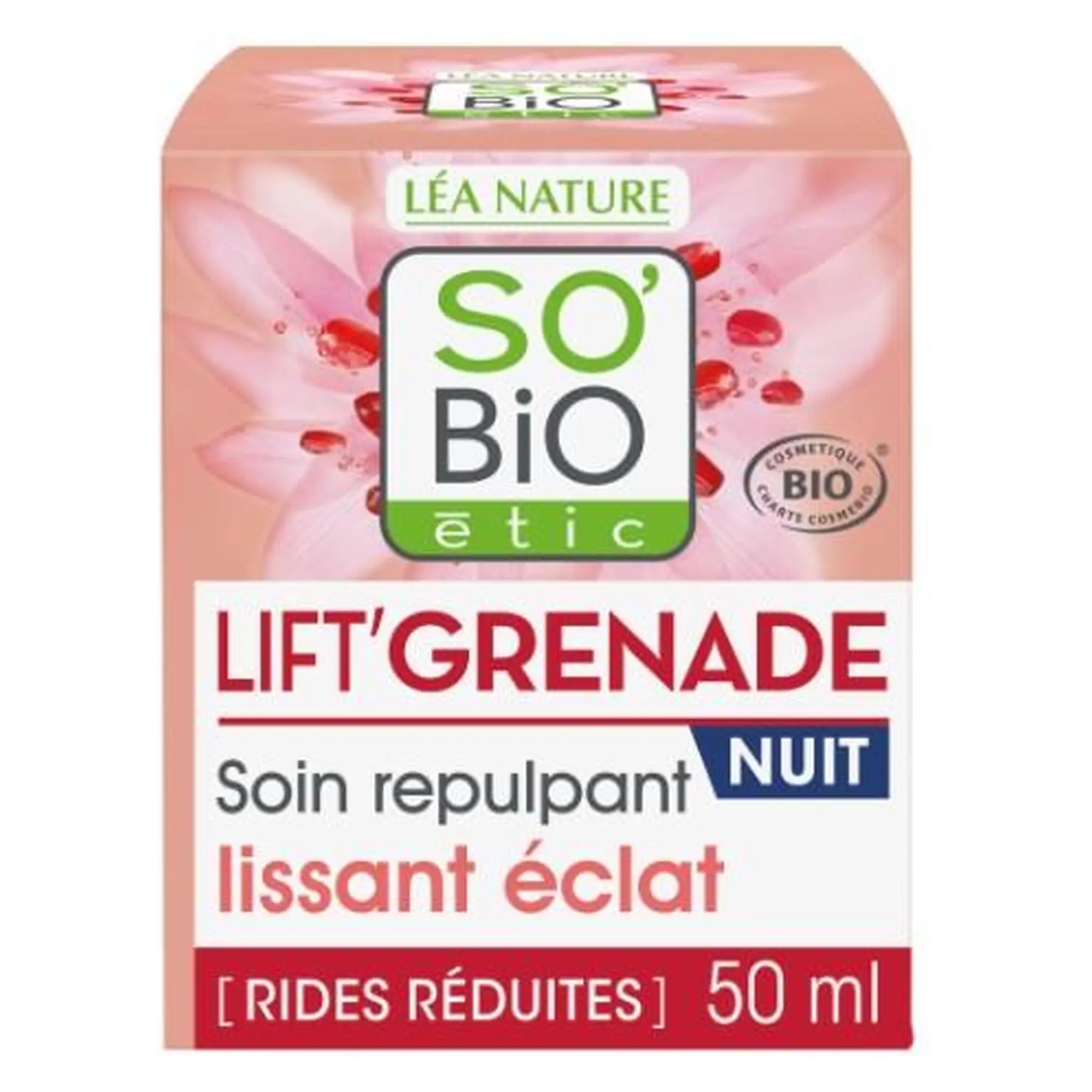 SO BIO ETIC Soin repulpant nuit lift'grenade lissant éclat
