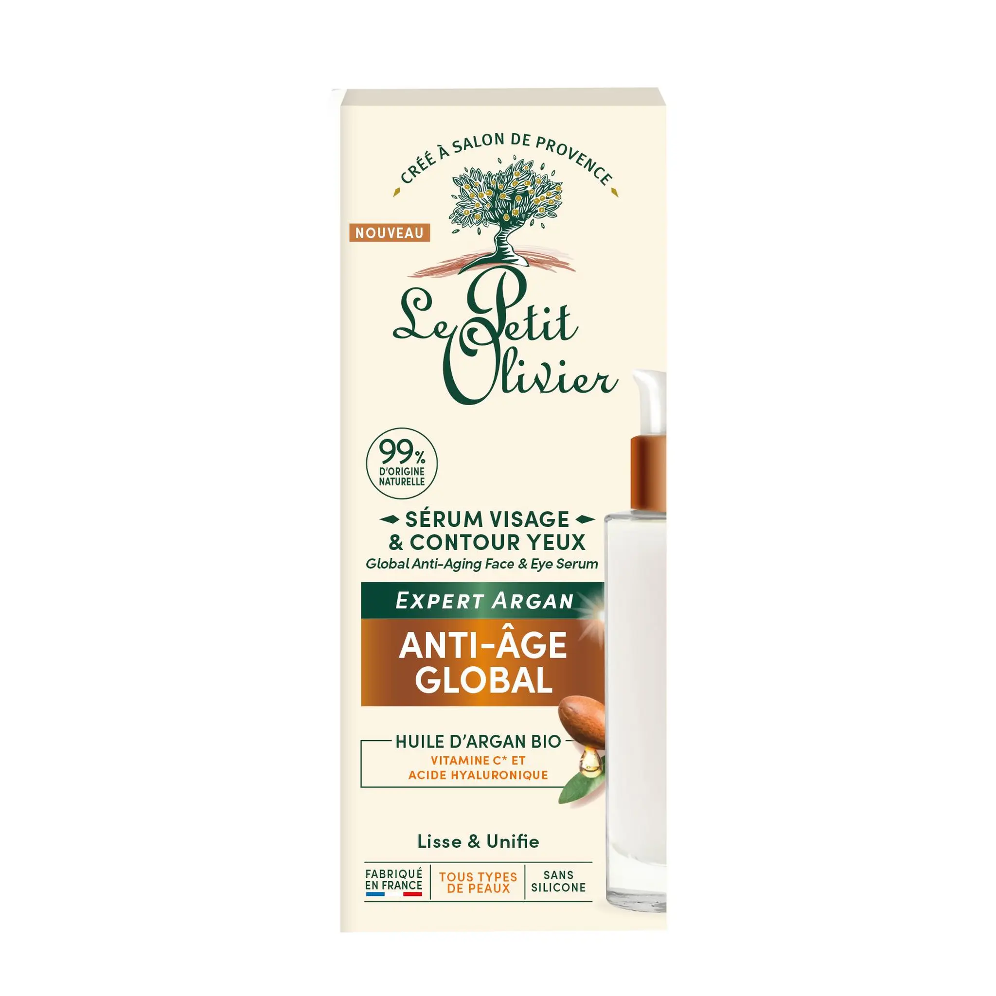 LE PETIT OLIVIER Sérum anti-âge à l'huile d'argan pour tous types de peaux