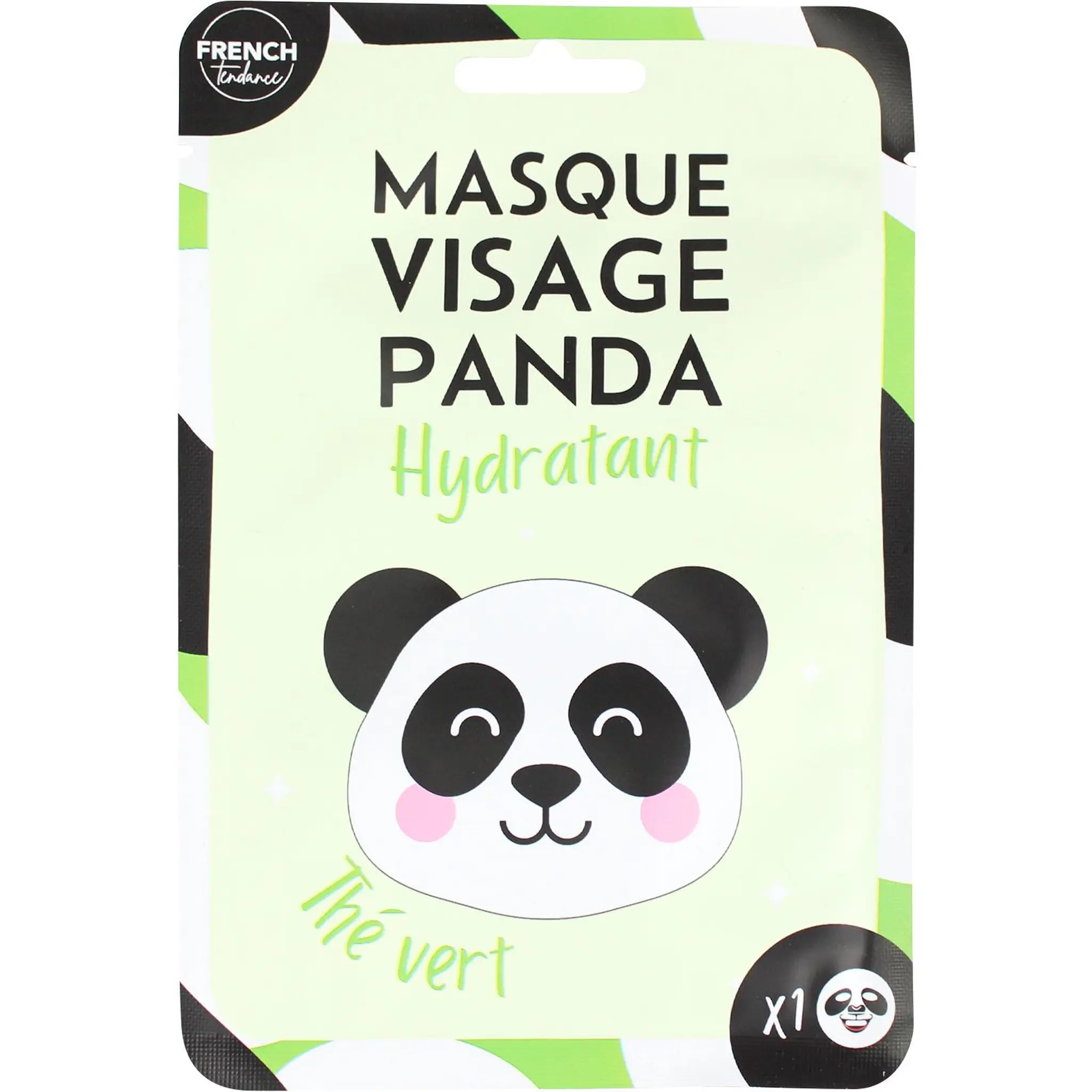 FRENCH TENDANCE Masque visage panda hydratant au thé vert