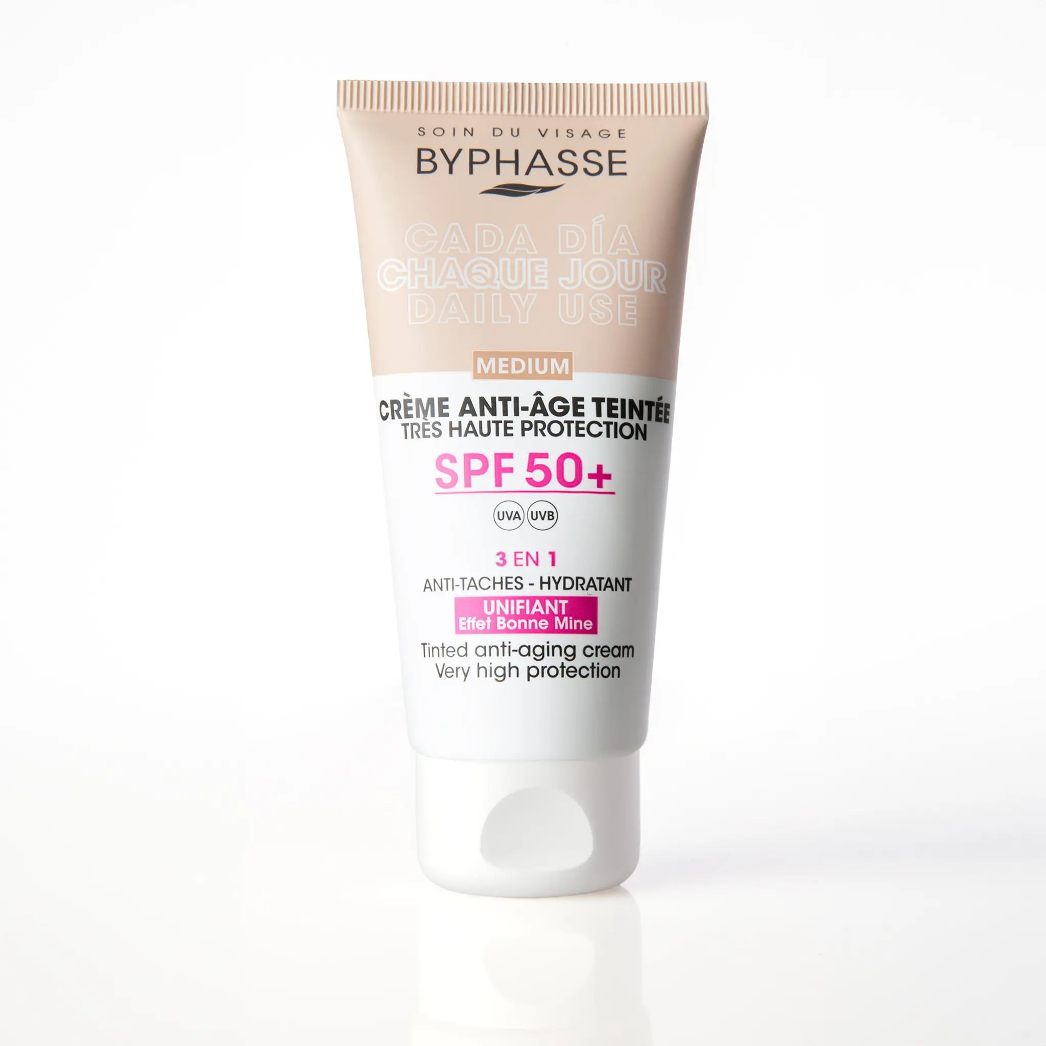 BYPHASSE Chaque Jour Crème anti-âge SPF50+ 3 en 1 teintée médium