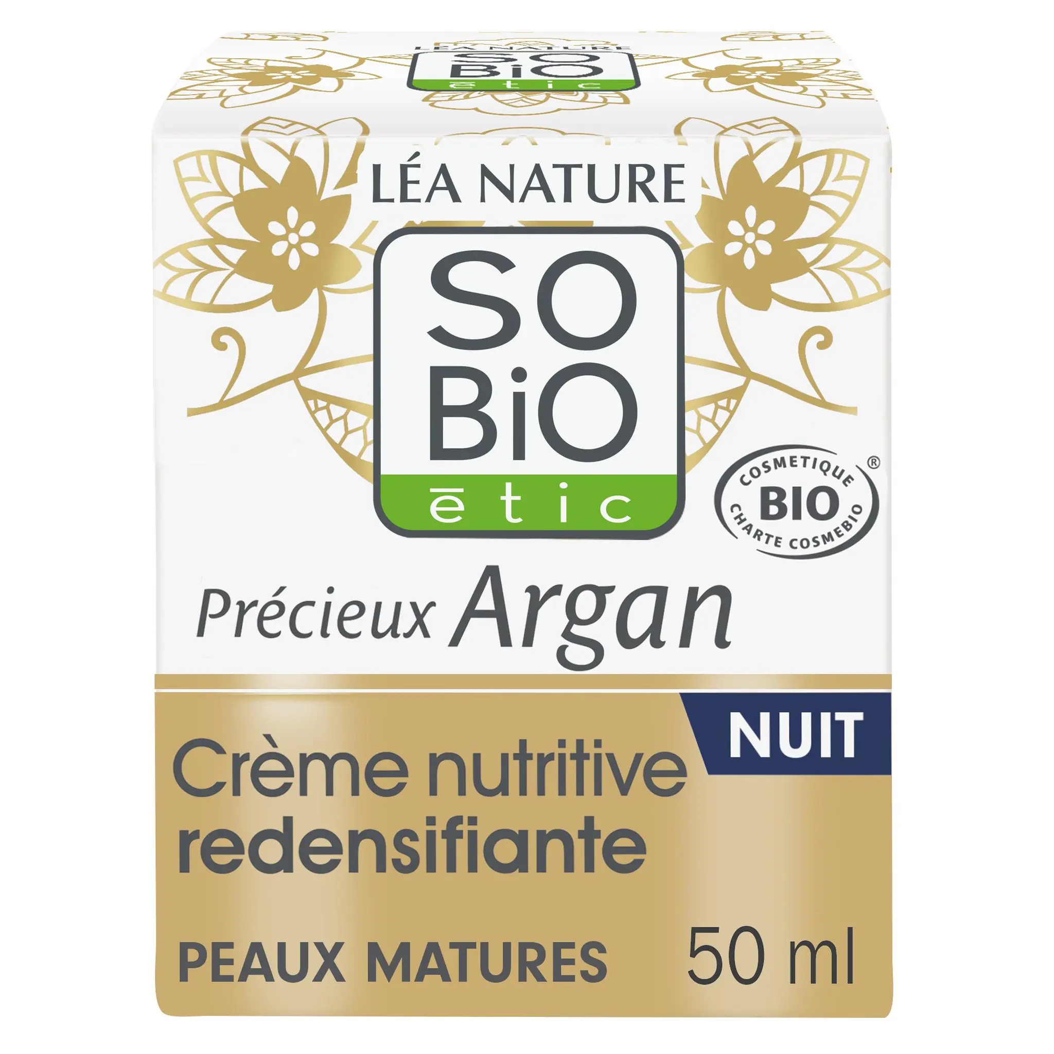 SO BIO ETIC Crème nutritive bio redensifiante nuit argan peaux matures