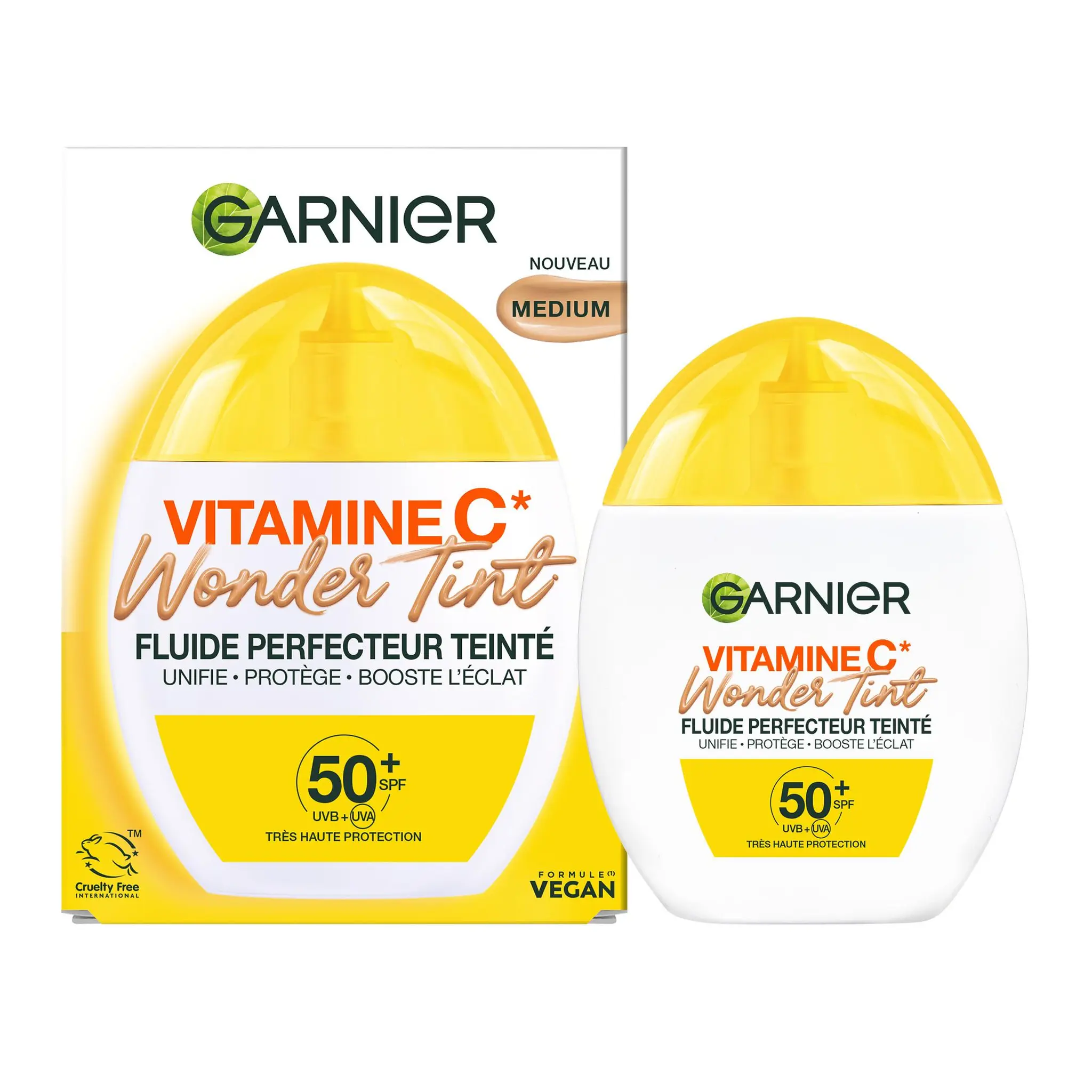 GARNIER Vitamine C wonder tint fluide perfecteur teinté SPF50+