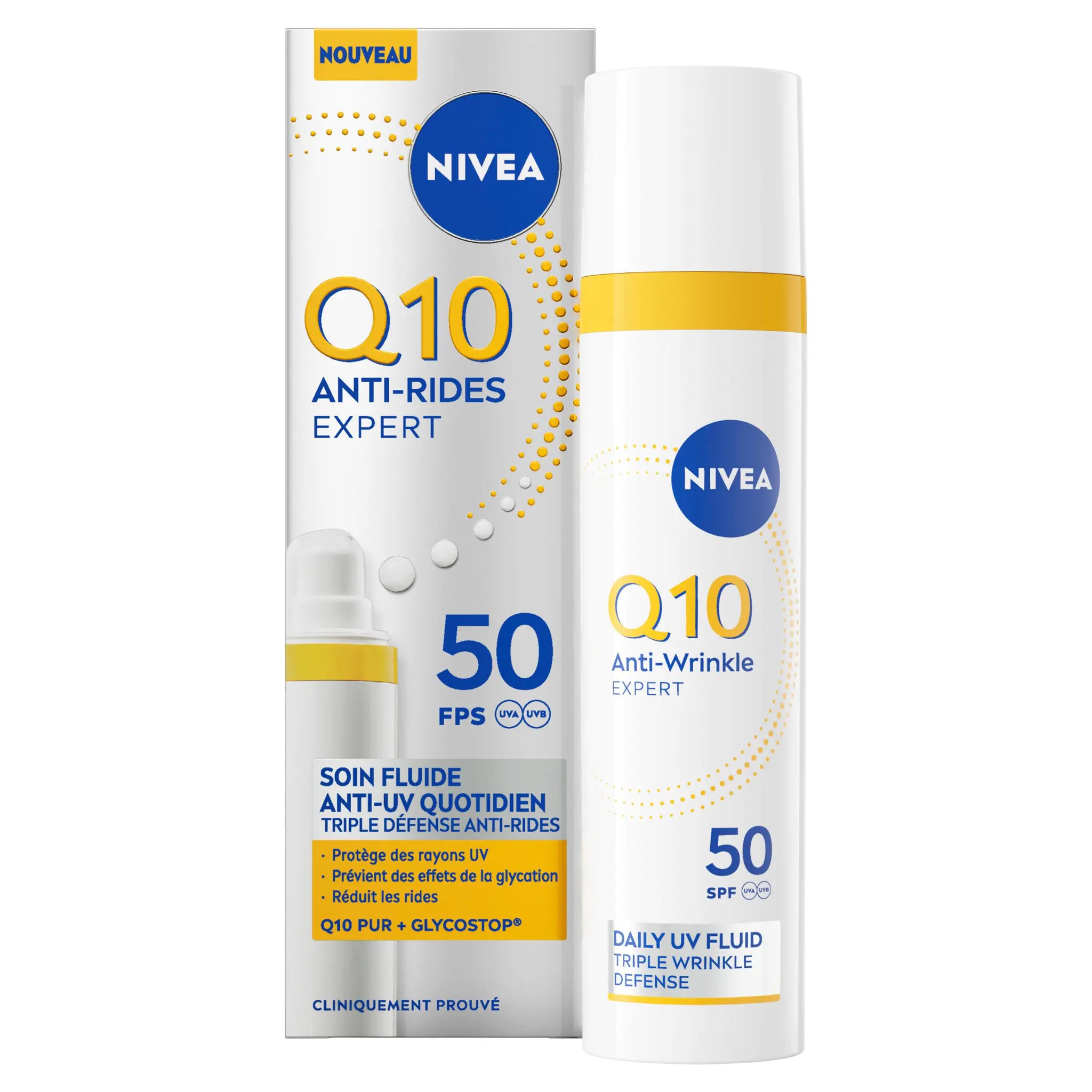 NIVEA Q10 Anti-Rides Expert Soin fluide anti-UV quotidien FPS50