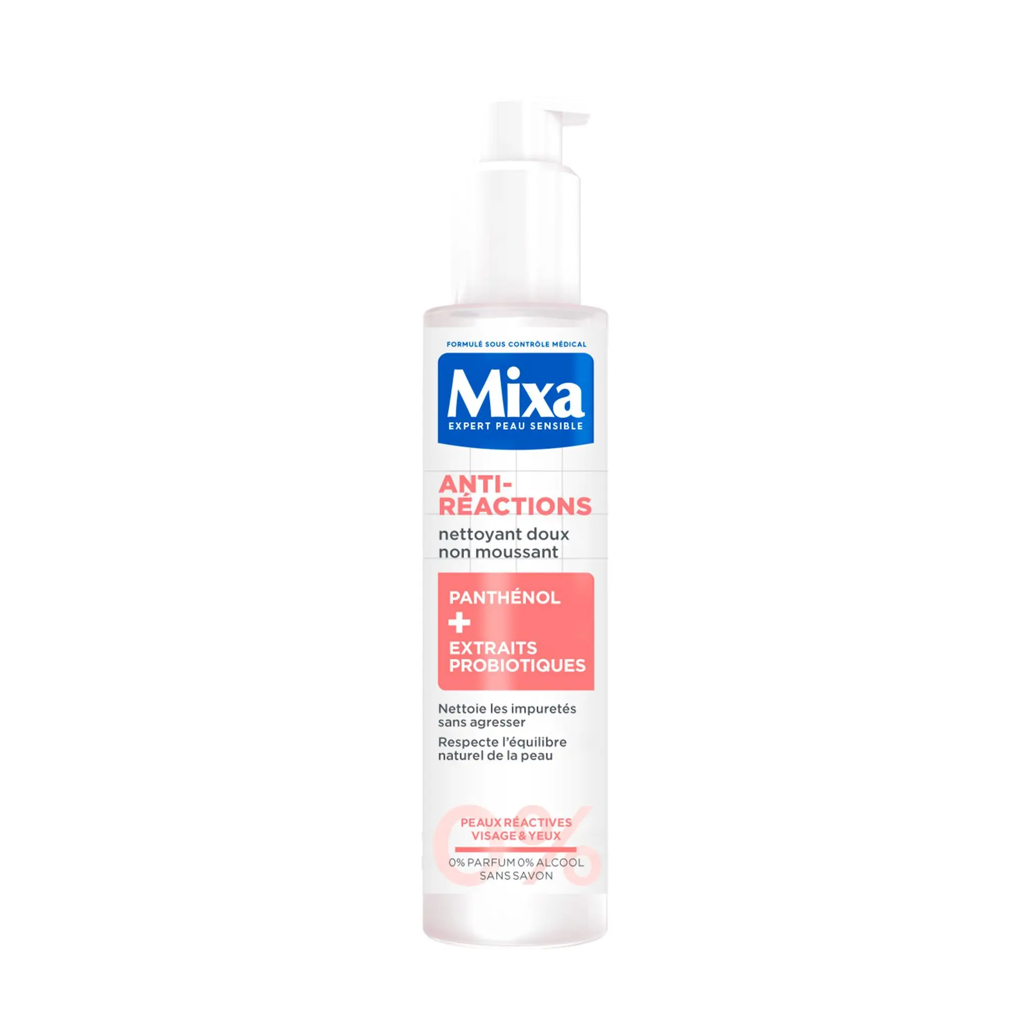MIXA Anti-réactions Nettoyant doux non moussant peaux réactives visage et yeux