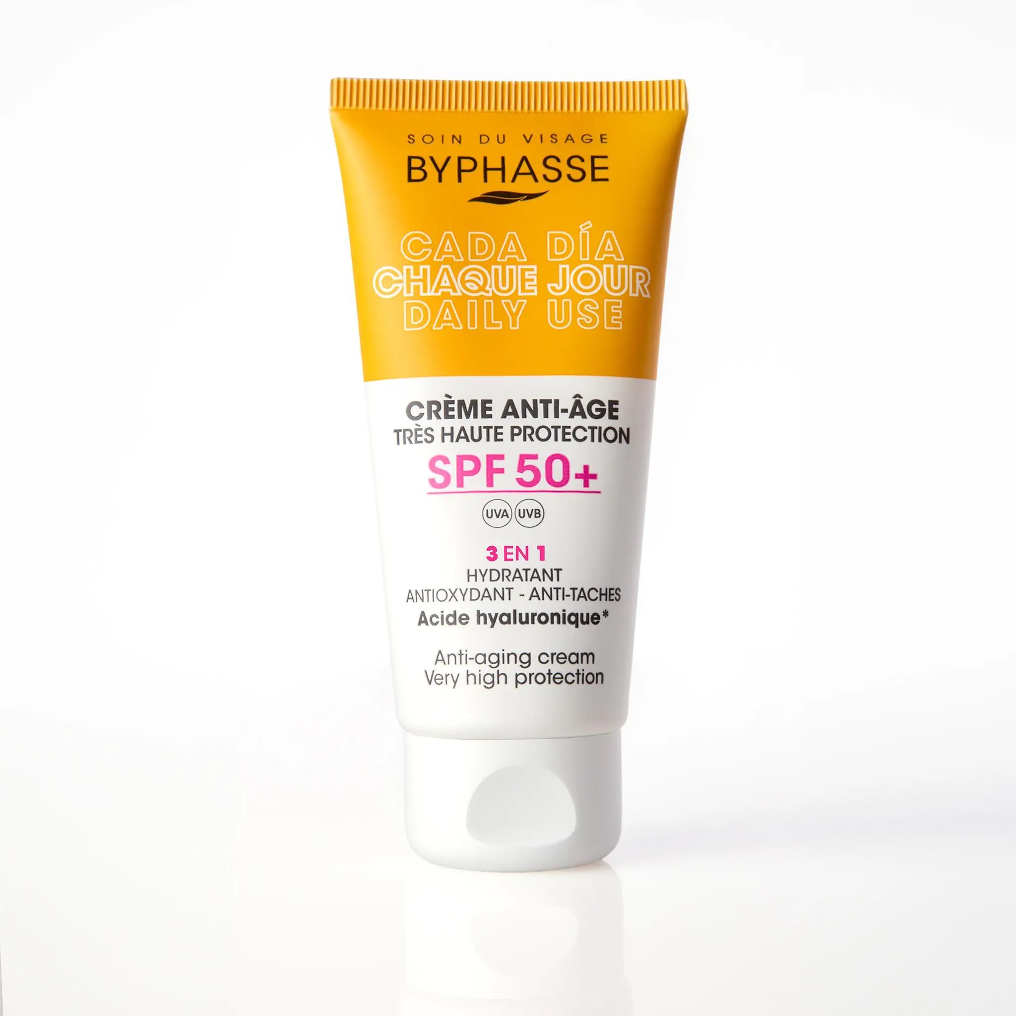 BYPHASSE Chaque Jour Crème anti-âge SPF50 3 en 1 à l'acide hyaluronique