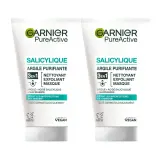 GARNIER Pure Active Salicylique argile purifiante 3en1 nettoyant exfoliant masque