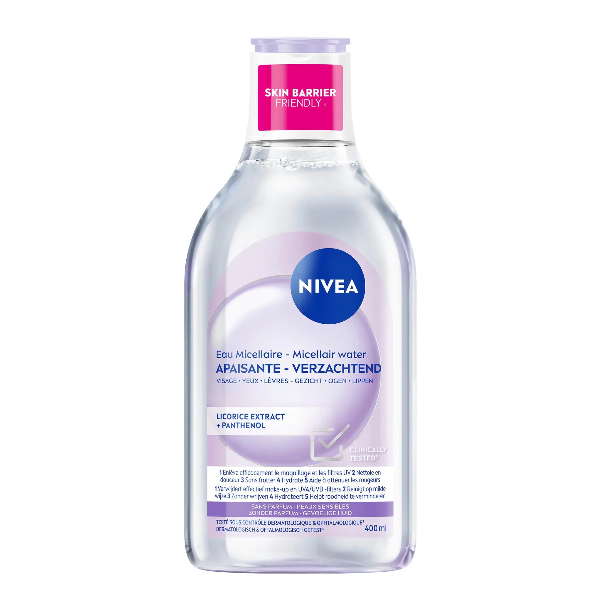 NIVEA MicellAIR eau micellaire visage yeux lèvres peaux sensibles