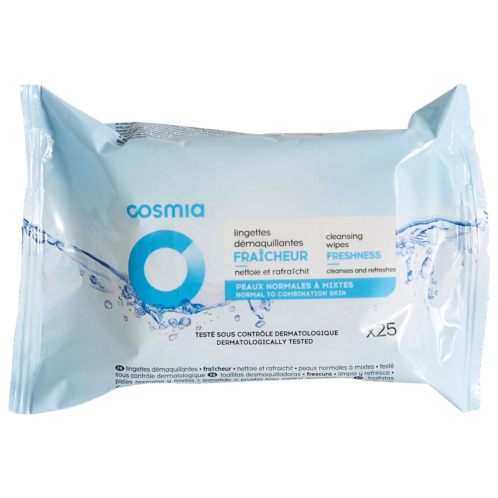 COSMIA Lingettes démaquillantes fraîcheur peaux normales à mixtes