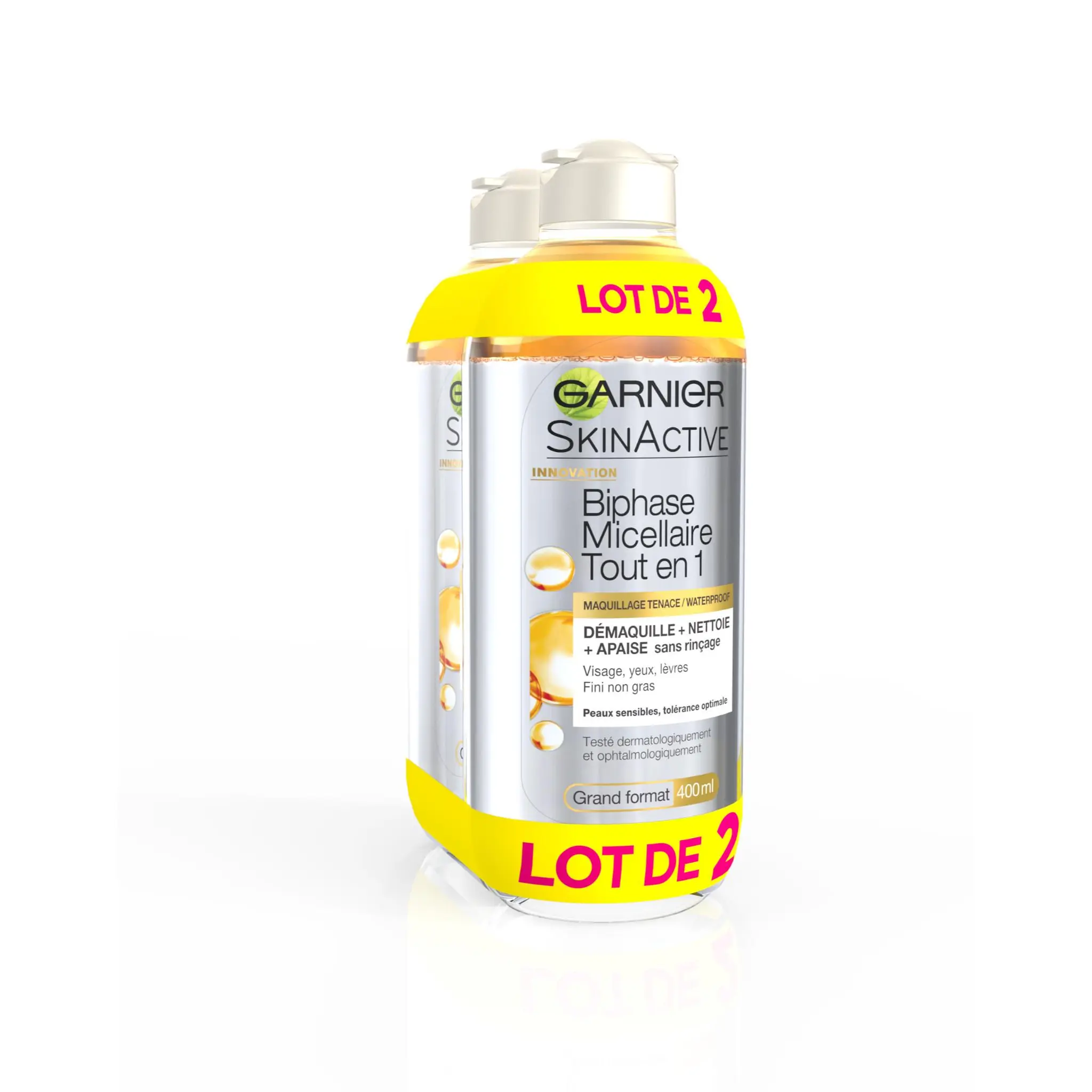 GARNIER SkinActive biphase micellaire tout en 1 maquillage tenace