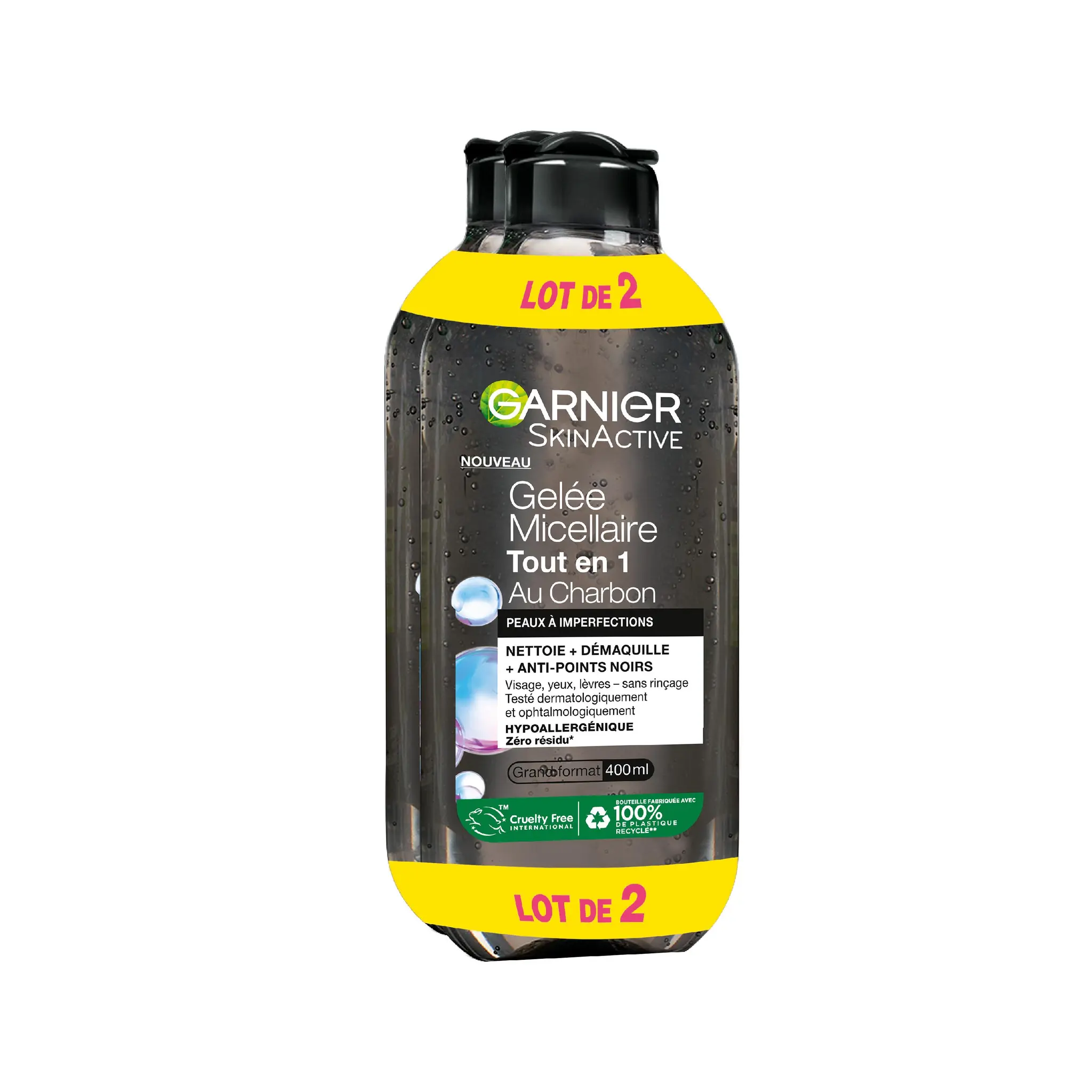 GARNIER SkinActive Gelée micellaire tout en 1 au charbon pour peaux à imperfections