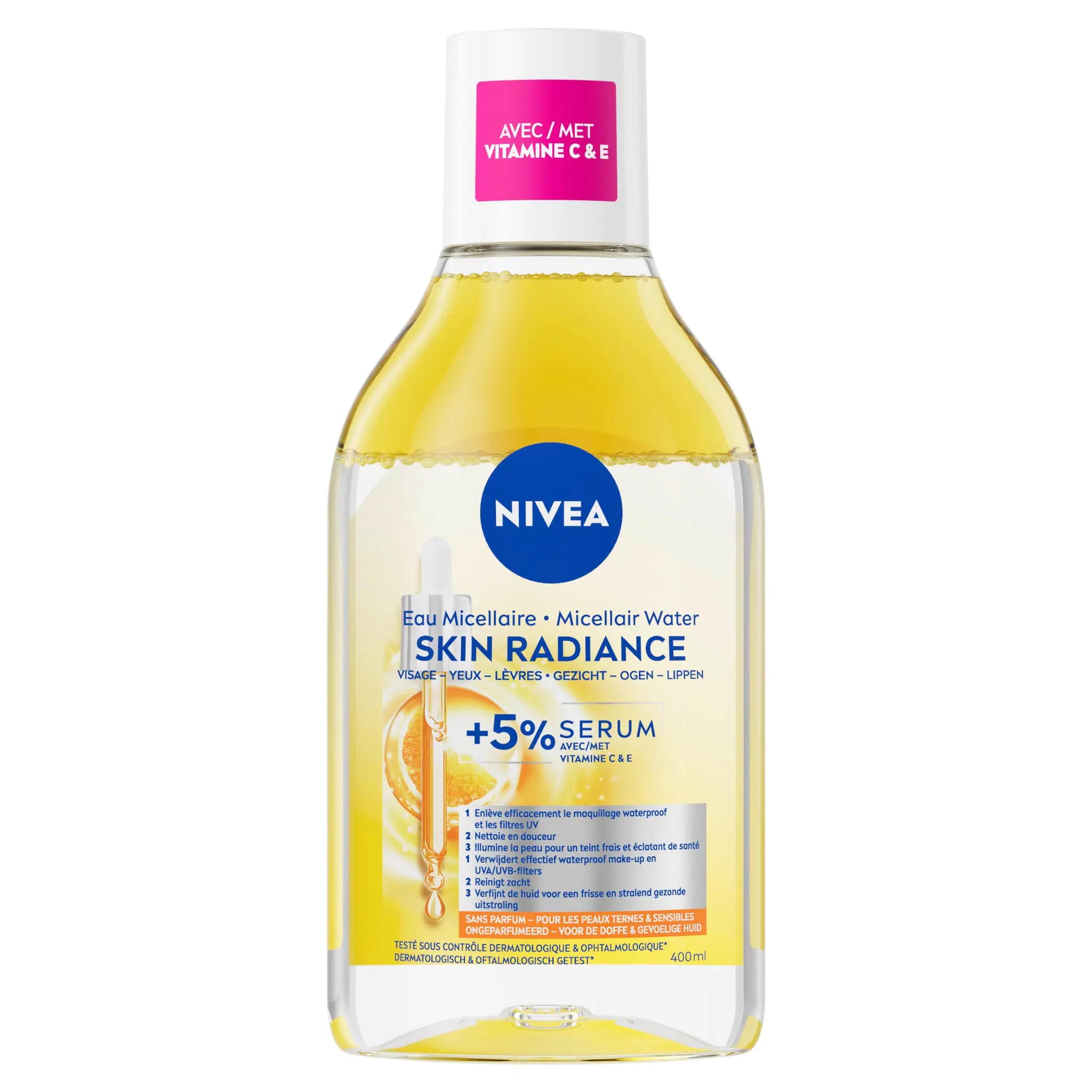 NIVEA Eau micellaire visage yeux lèvres peaux ternes et sensibles