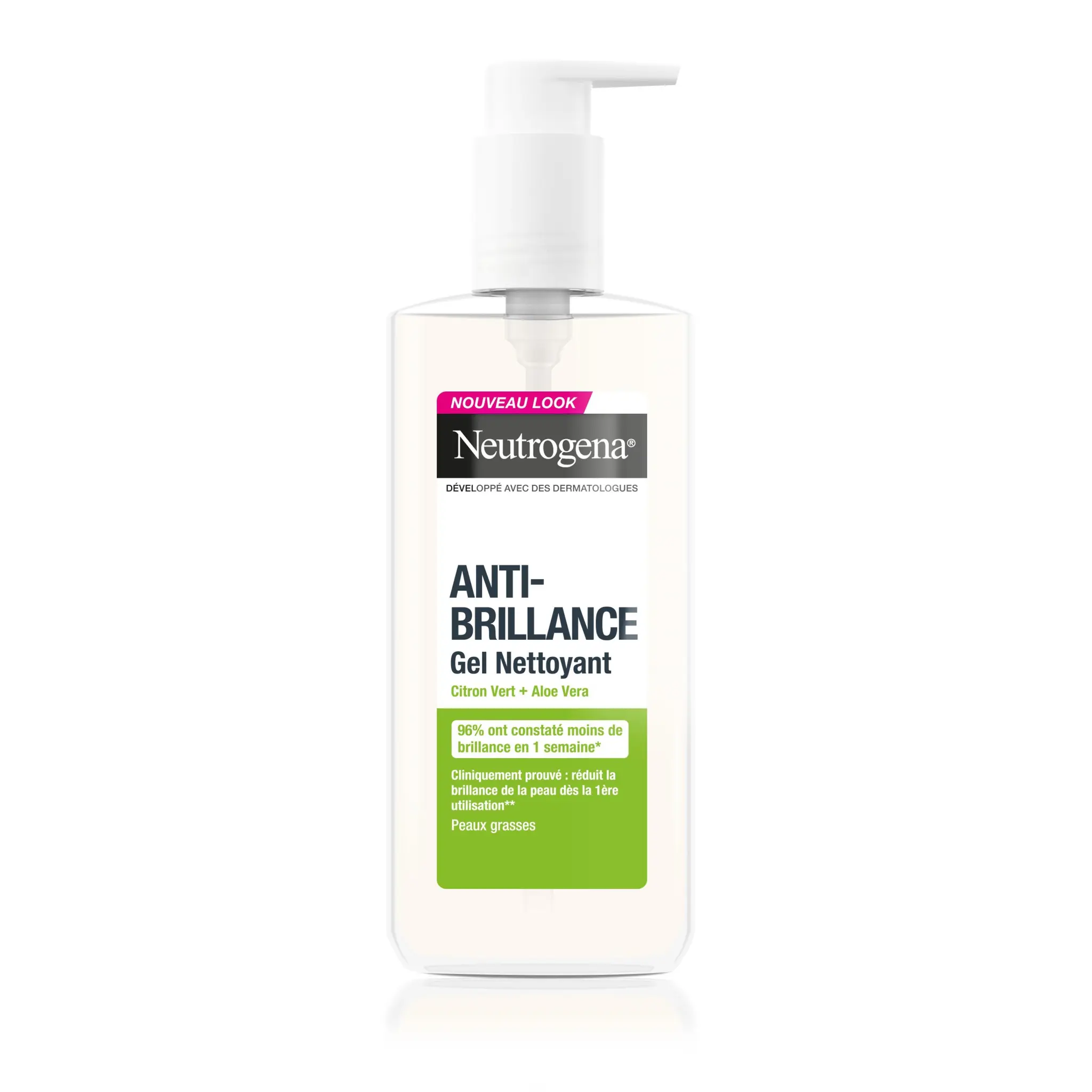 NEUTROGENA Anti-Brillance Gel nettoyant citron vert+aloé véra peaux grasses