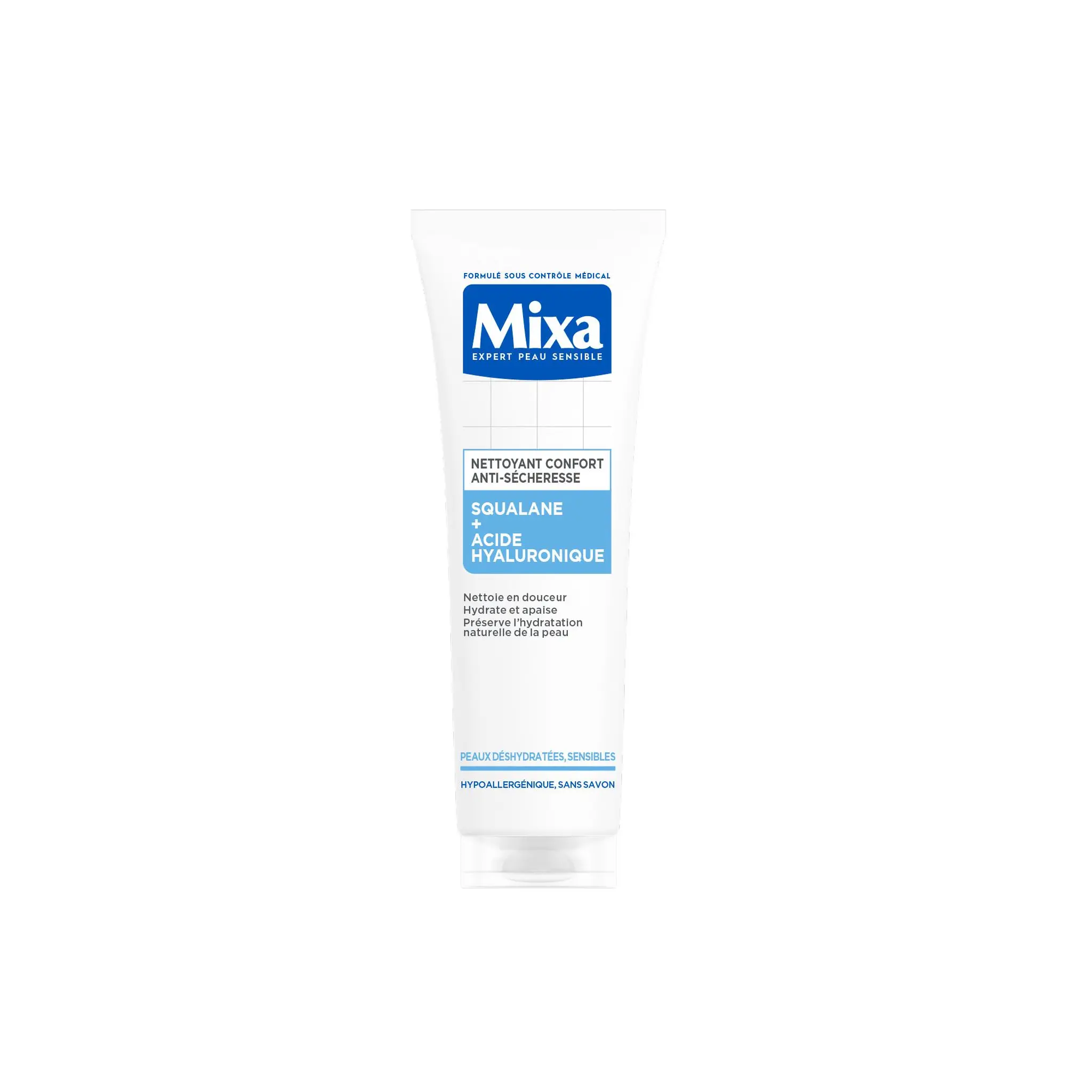MIXA Nettoyant confort anti-sécheresse squalane et acide hyaluronique peaux déshydratées sensibles