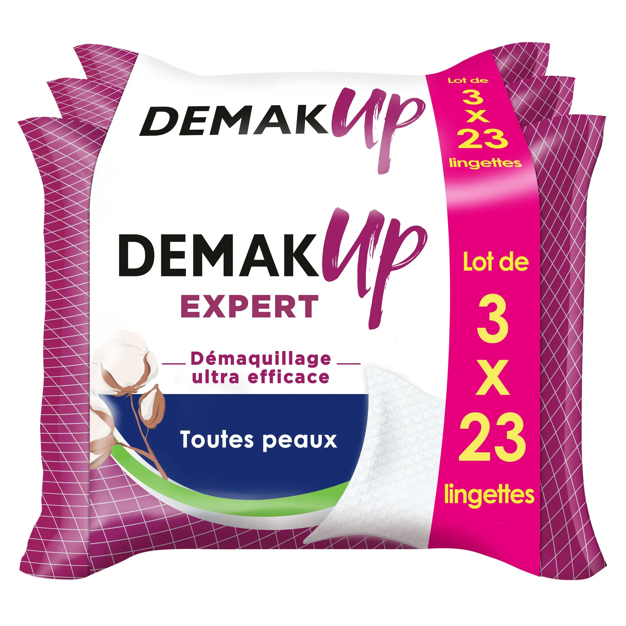 DEMAK'UP Expert Lingettes démaquillantes ultra-efficacité et éclat tous types de peaux