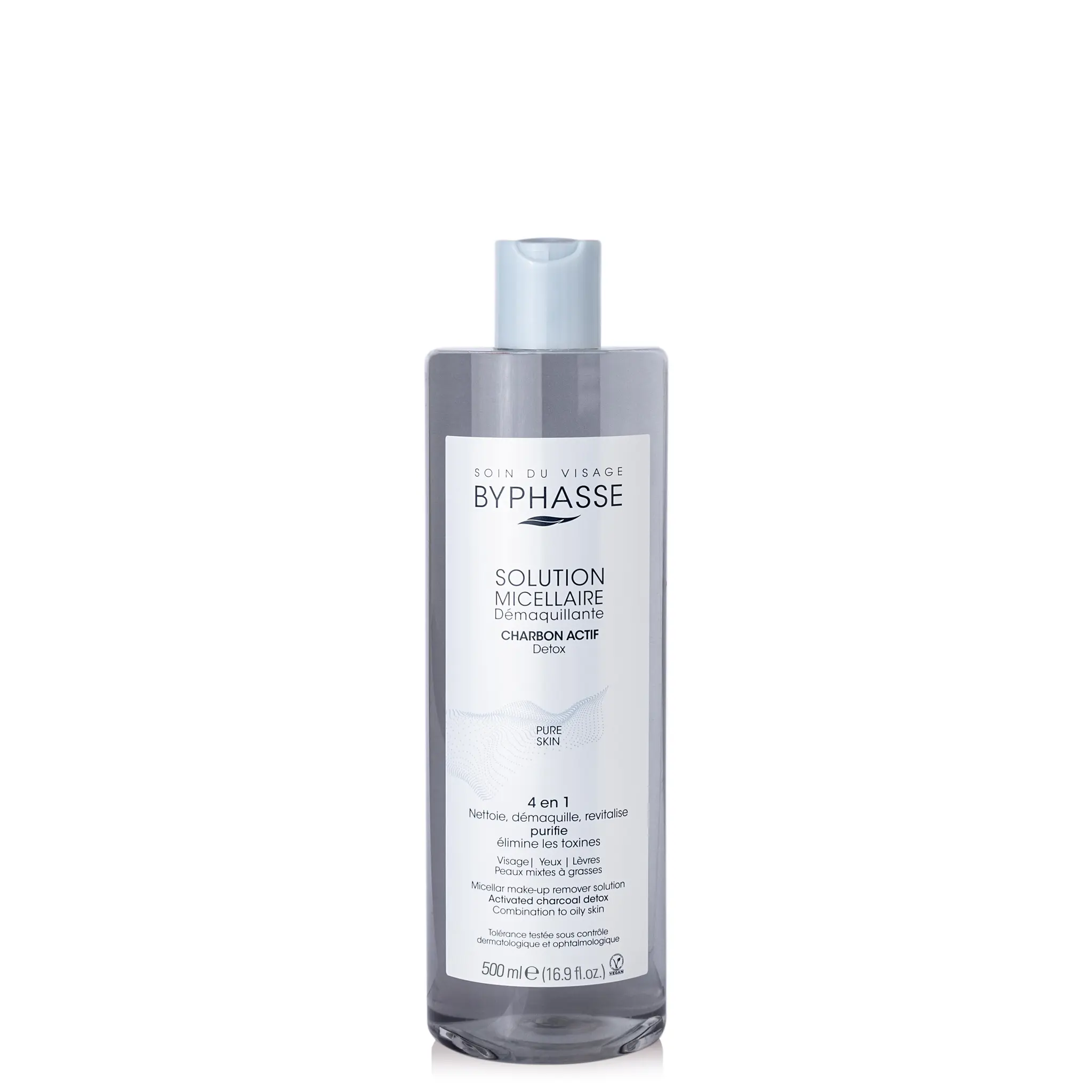 BYPHASSE Solution micellaire démaquillante au charbon actif