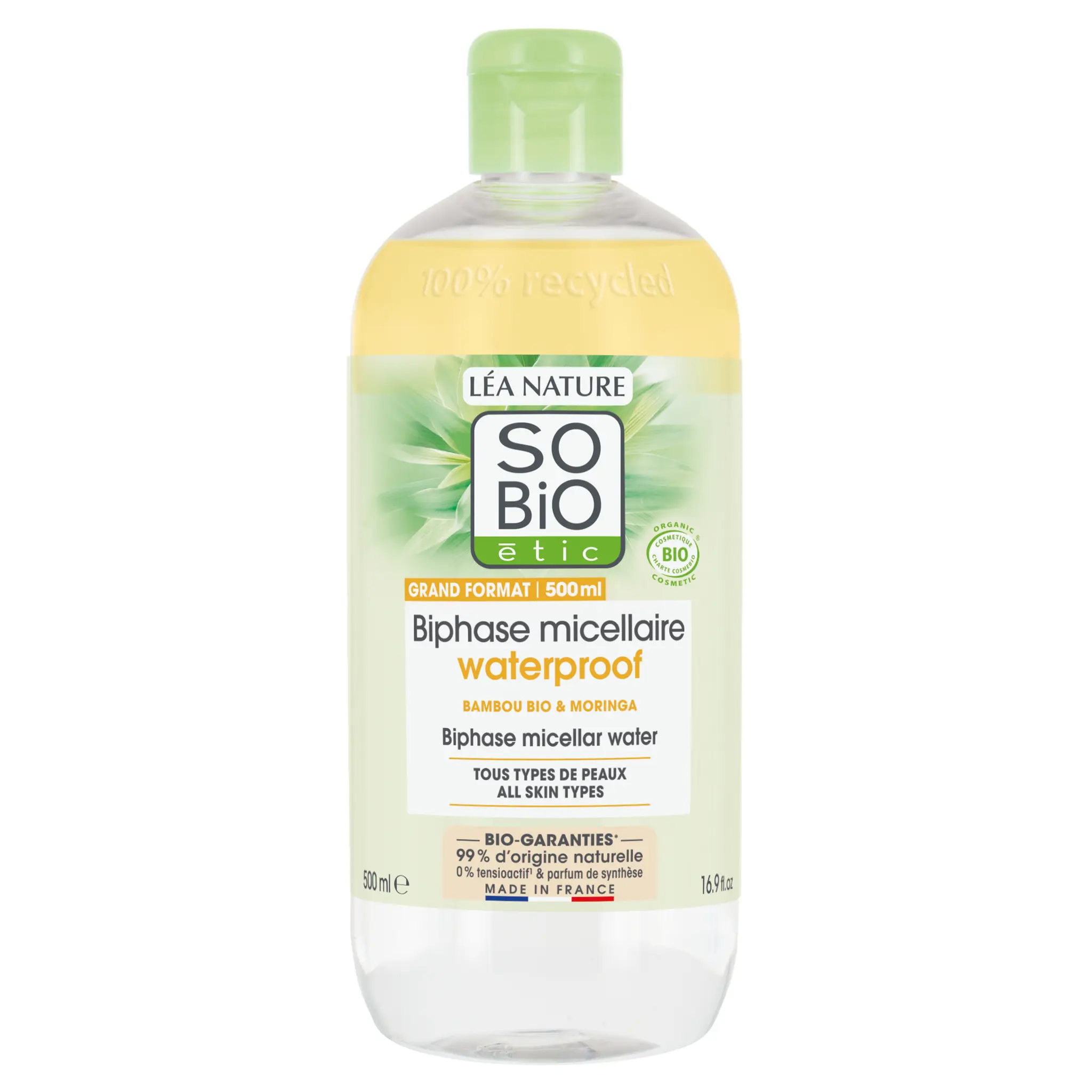 SO BIO ETIC Eau micellaire waterproof pur bambou tous types de peaux 500