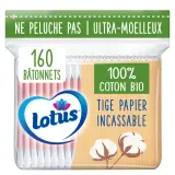 LOTUS Cotons-tiges en sachet 100% coton biologique