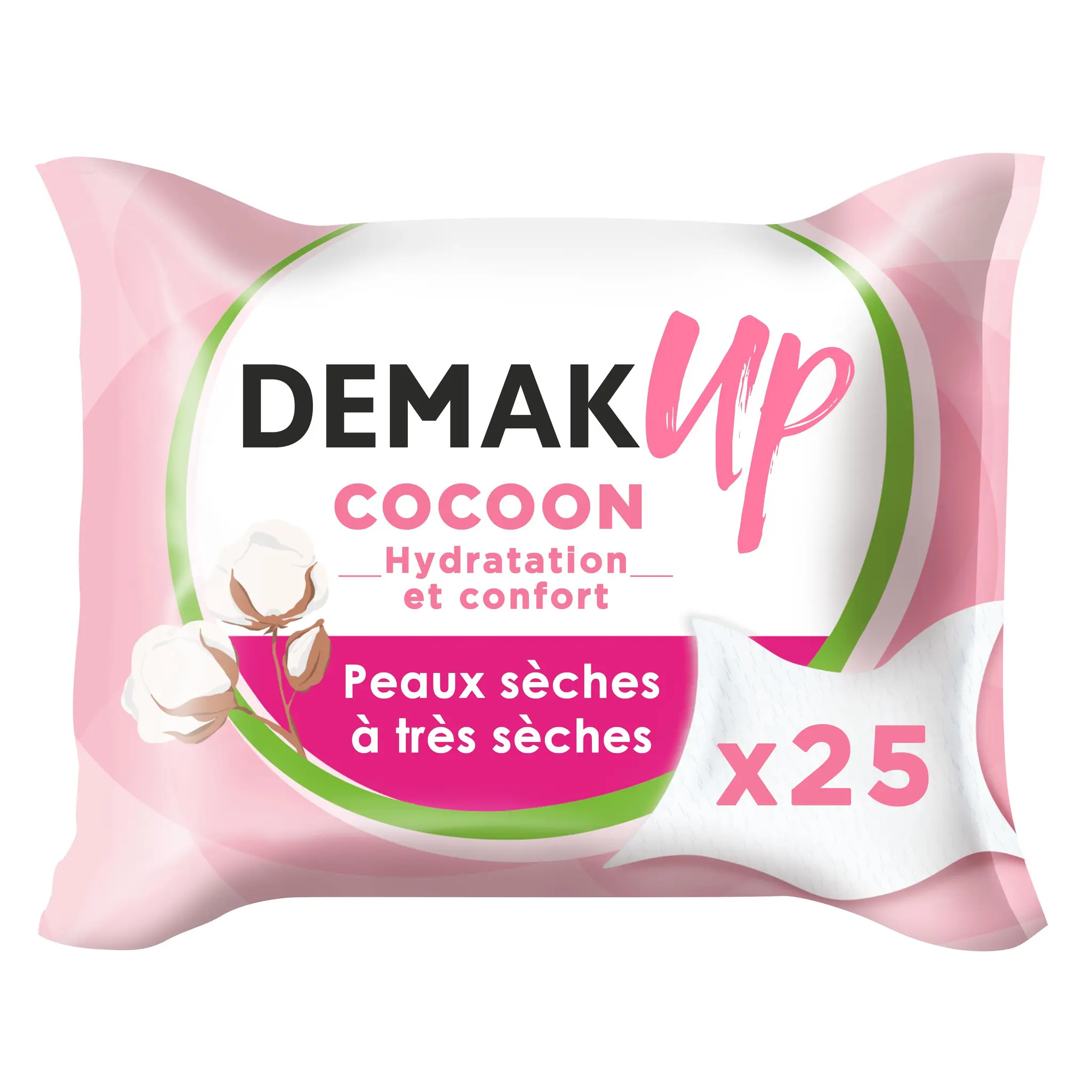DEMAK'UP Cocoon Lingettes démaquillantes peaux sèches à très sèches