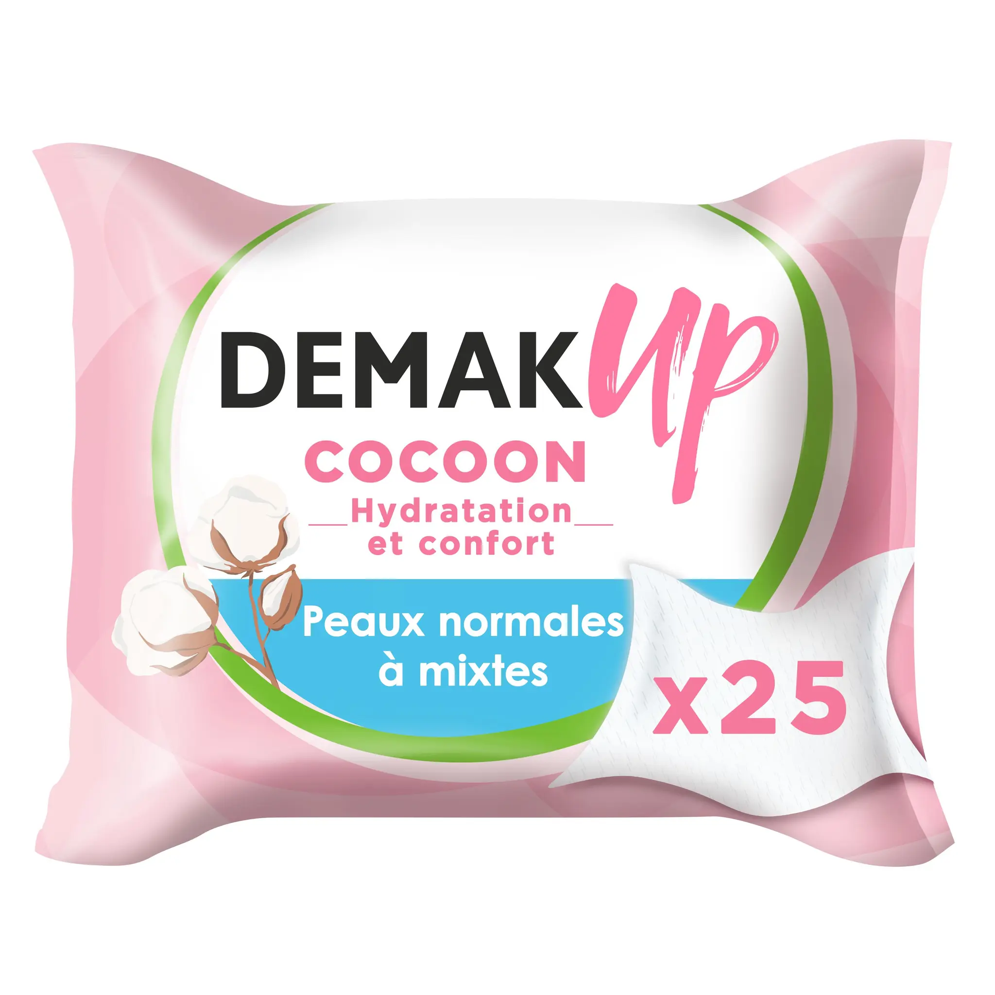 DEMAK'UP Cocoon lingettes démaquillantes hydratation peaux normales à mixtes