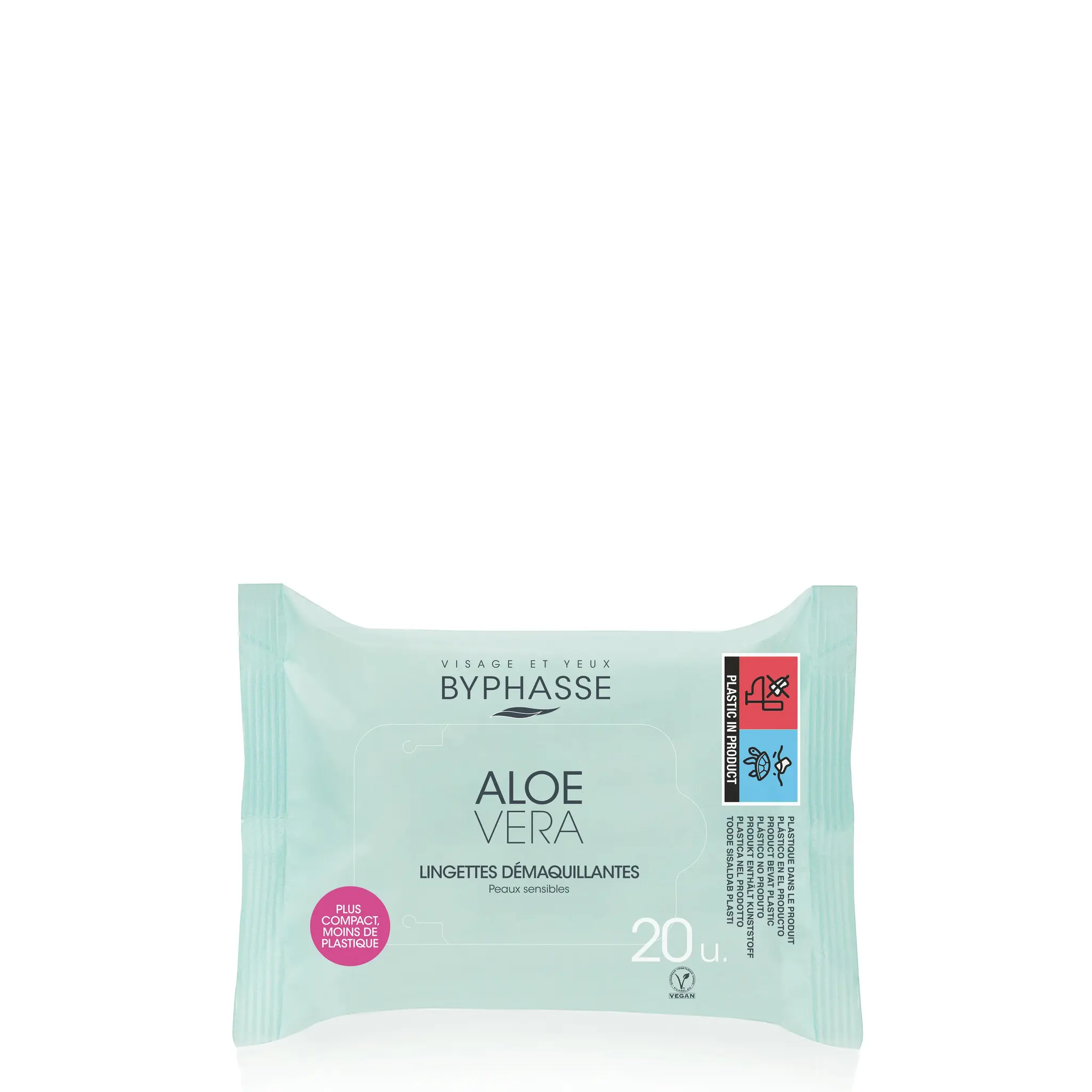 BYPHASSE Lingettes démaquillantes aloe vera peaux sensibles