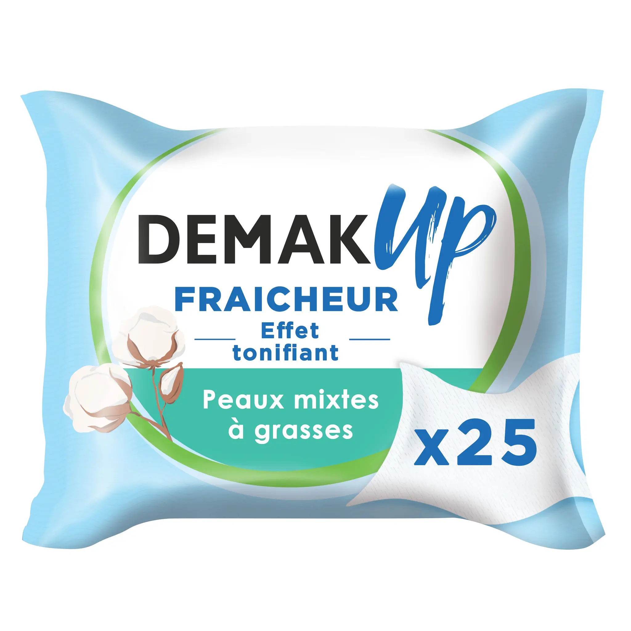 DEMAK'UP Fraicheur lingettes démaquillantes effet tonifiant peaux mixtes à grasses